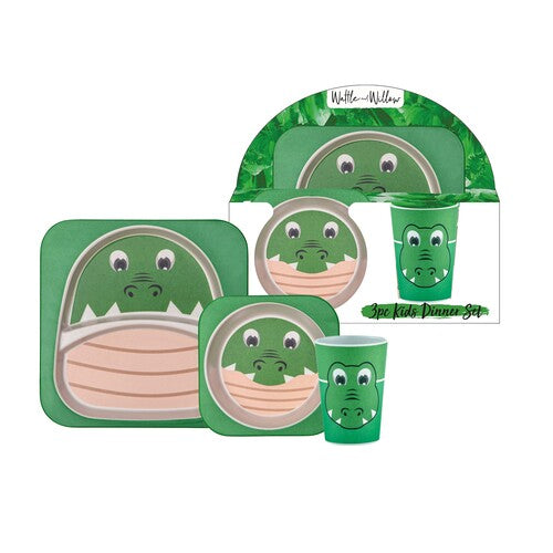 Wattle and Willow Aussie Mates Crocodile 3pc Kids Dinner Set