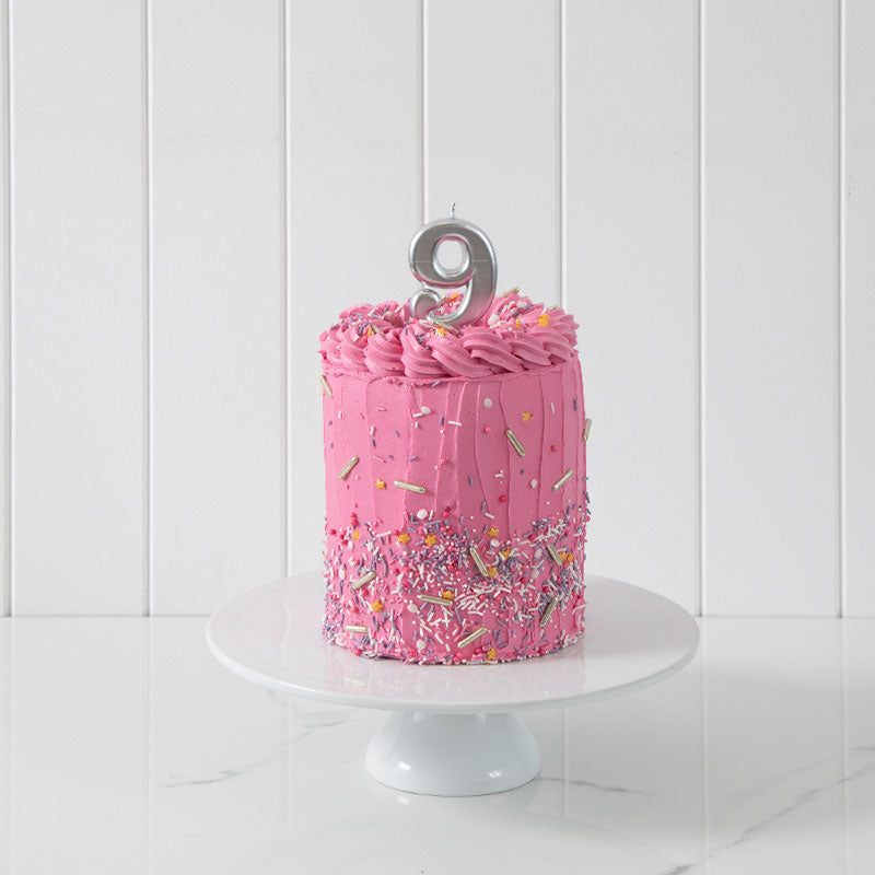 Cake & Candle Candle Number 9 Silver