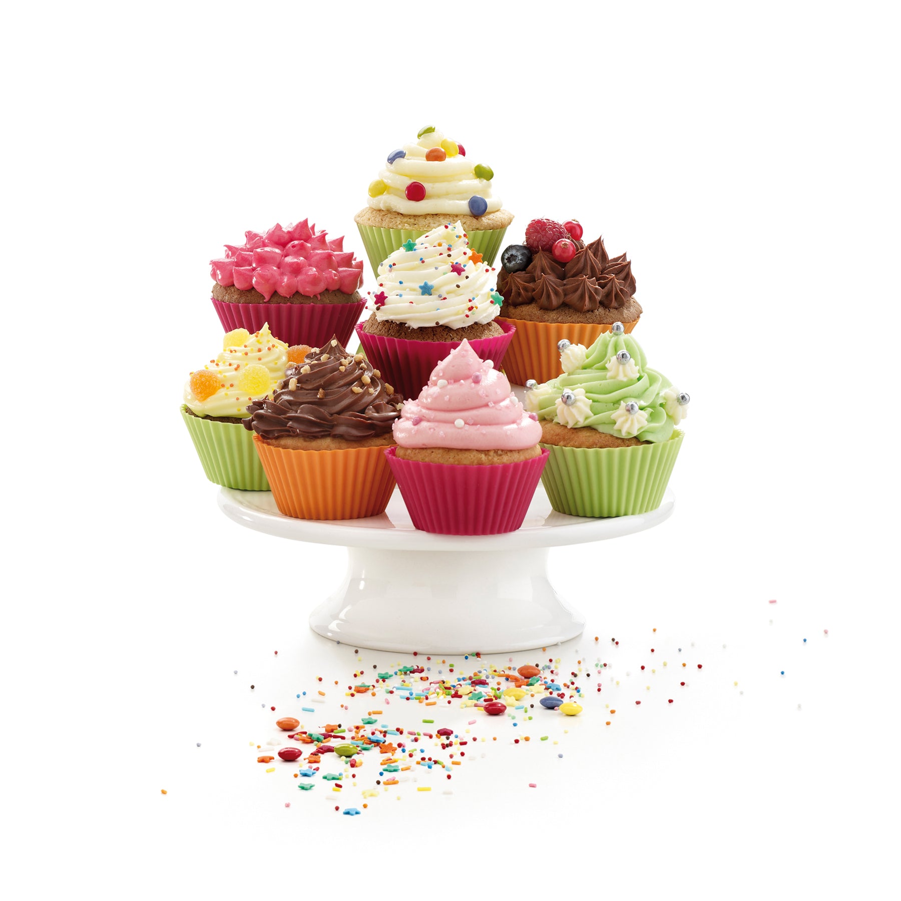 Lékué 7cm Muffin Cup 12 Piece Set 80ml Assorted