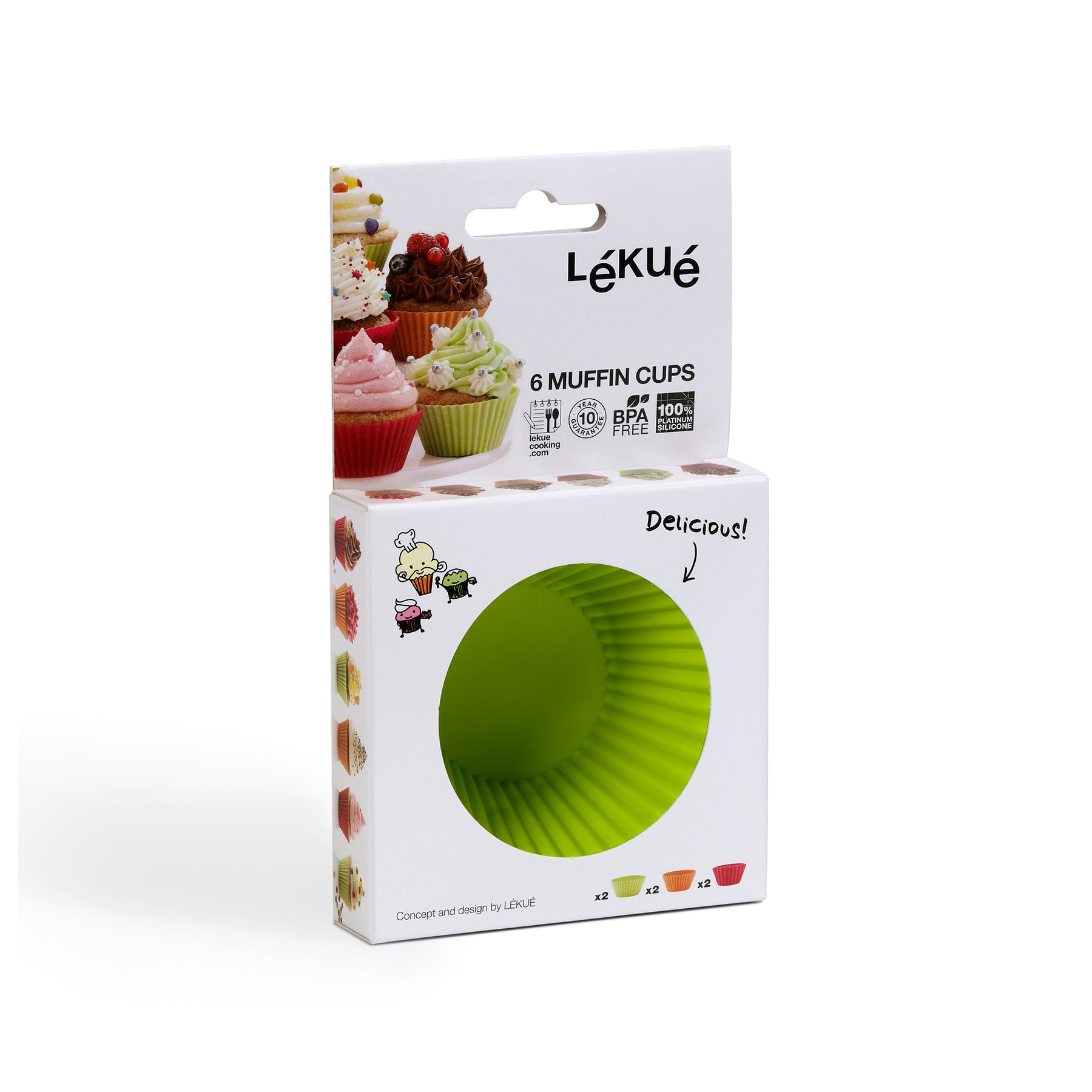Lékué 7cm Muffin Cup 12 Piece Set 80ml Assorted