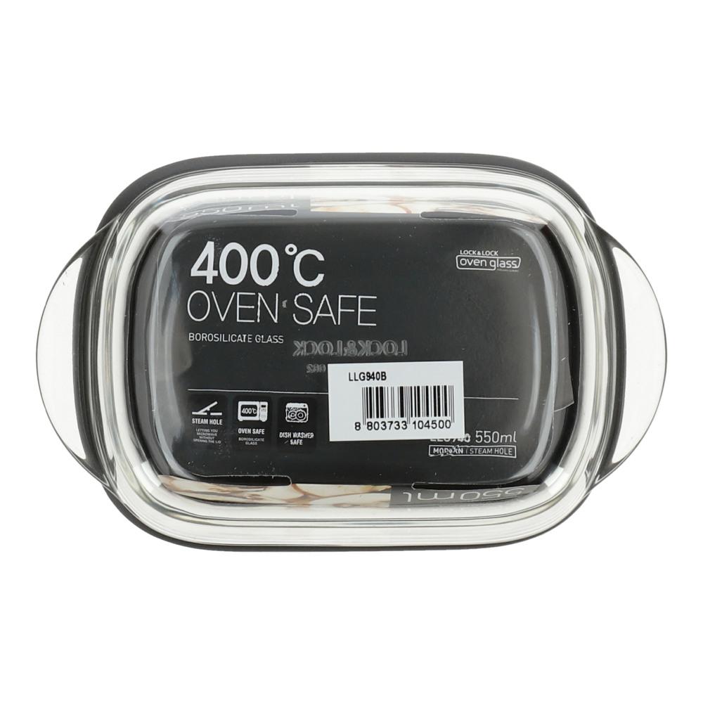 LocknLock Oven Glass Rectangular Container with Steam Vent 550ml