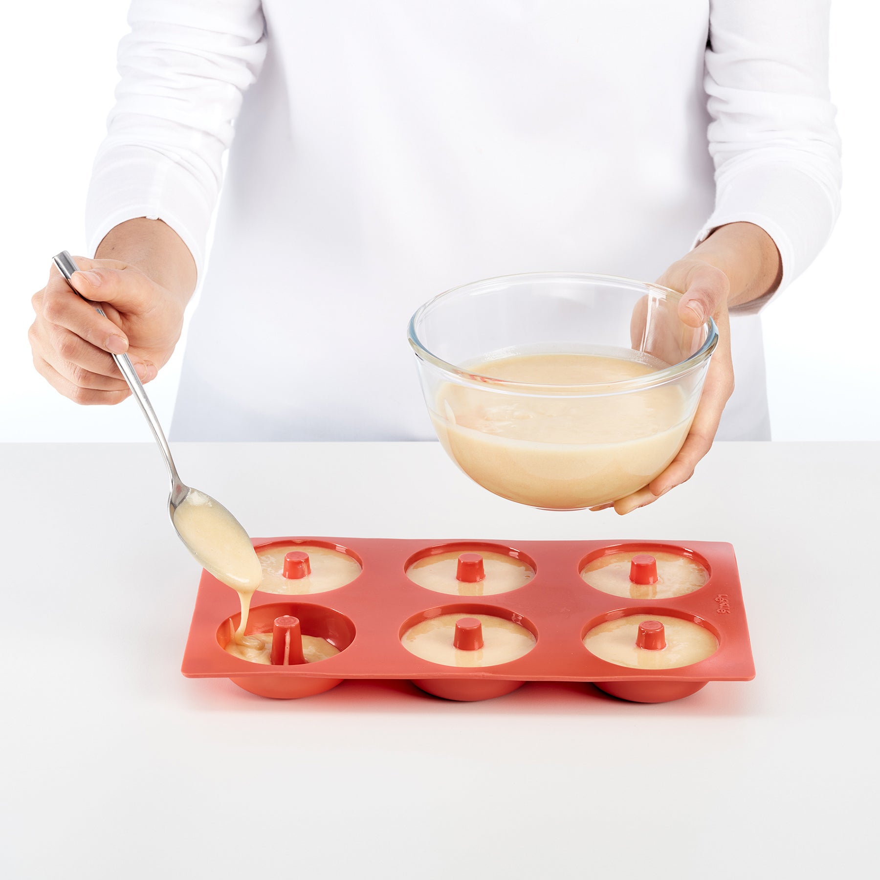 Lékué Donut Mould 6 Cups/90ml Red