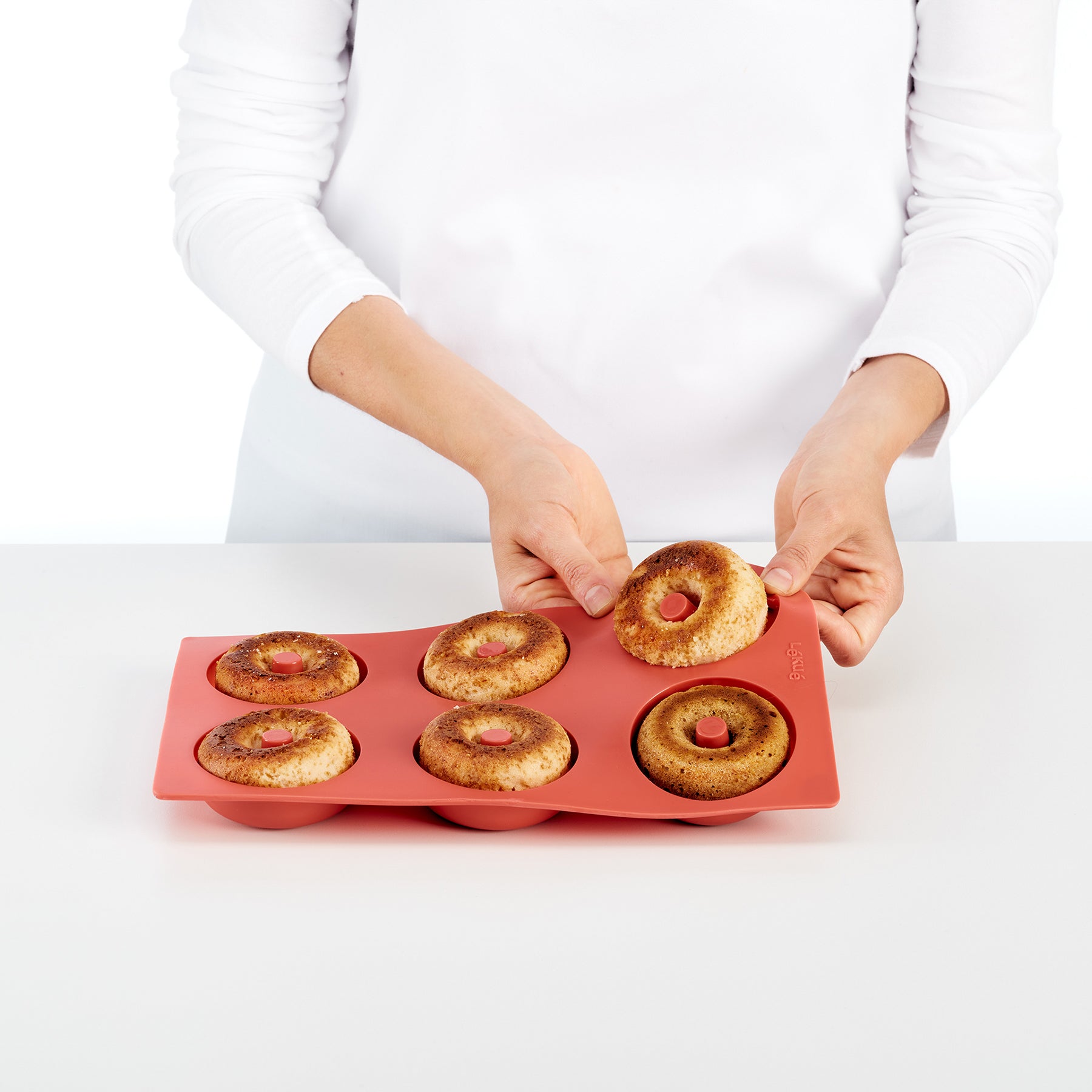 Lékué Donut Mould 6 Cups/90ml Red