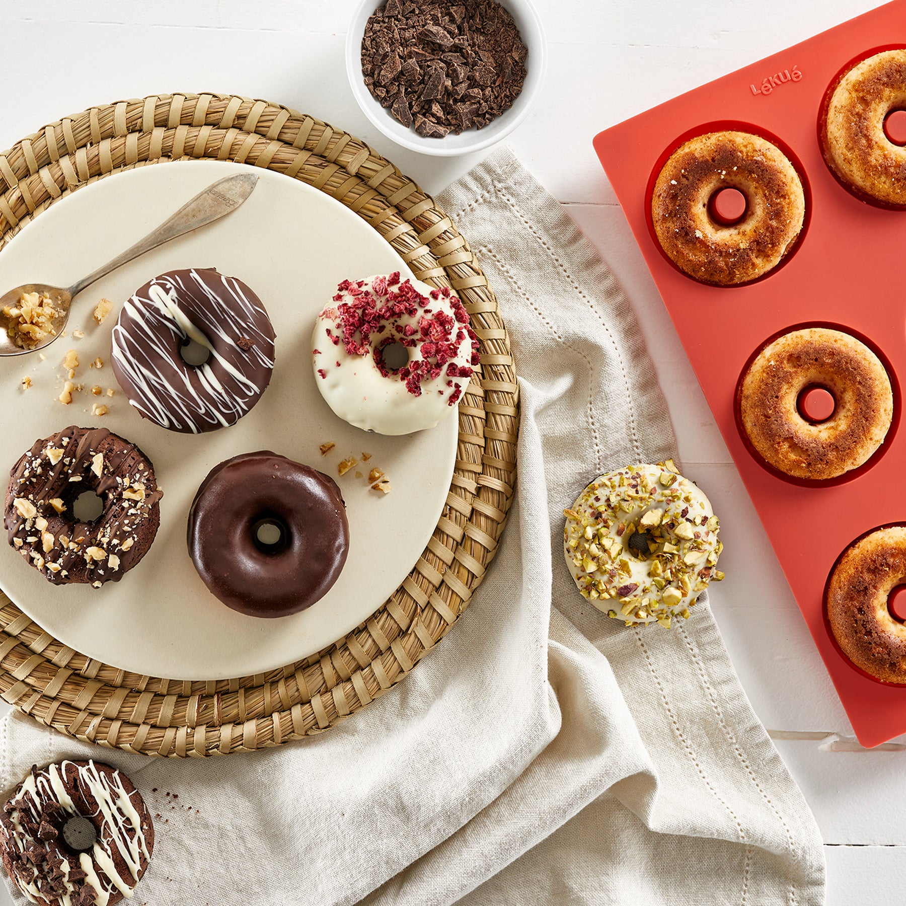 Lékué Donut Mould 6 Cups/90ml Red
