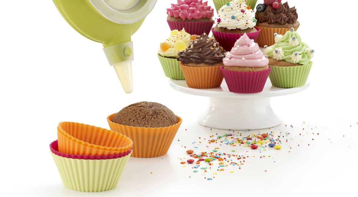 Lékué 7cm Muffin Cup 80ml 6 Piece Set Assorted