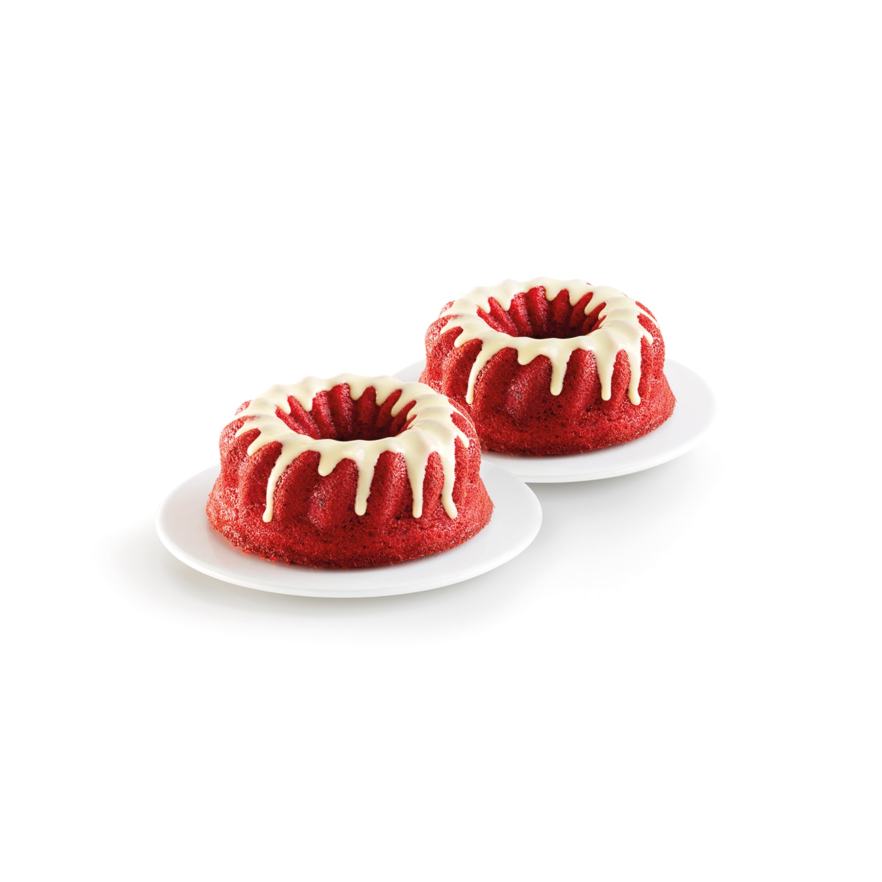 Lékué Mini Savarin Mould 2 Piece Set Red