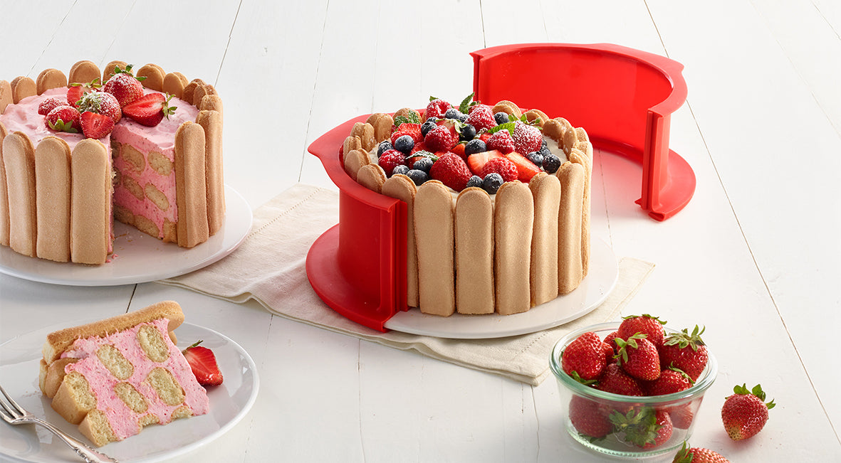 Lékué Charlotte Springform Mould 18cm Dia/2L Red