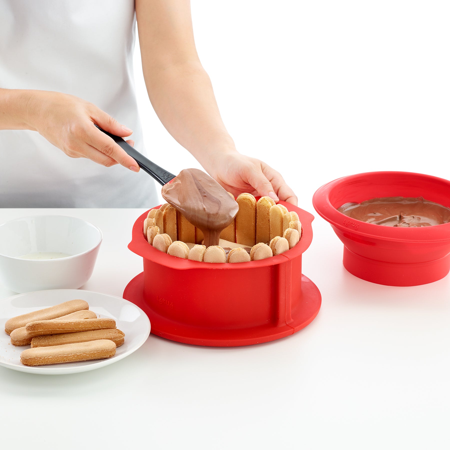 Lékué Charlotte Springform Mould 18cm Dia/2L Red