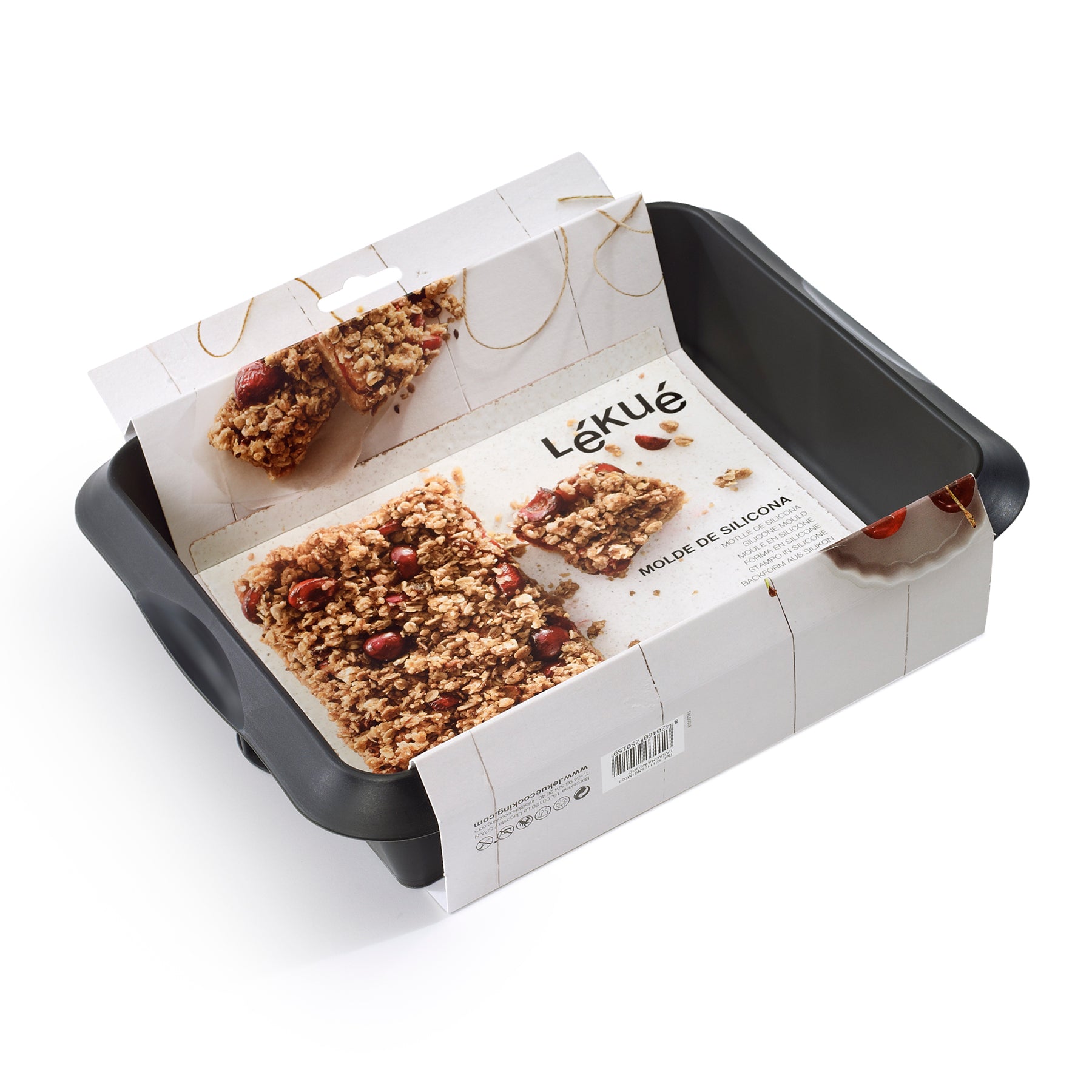 Lékué Square Lasagna Cake Mould 2.7L Red