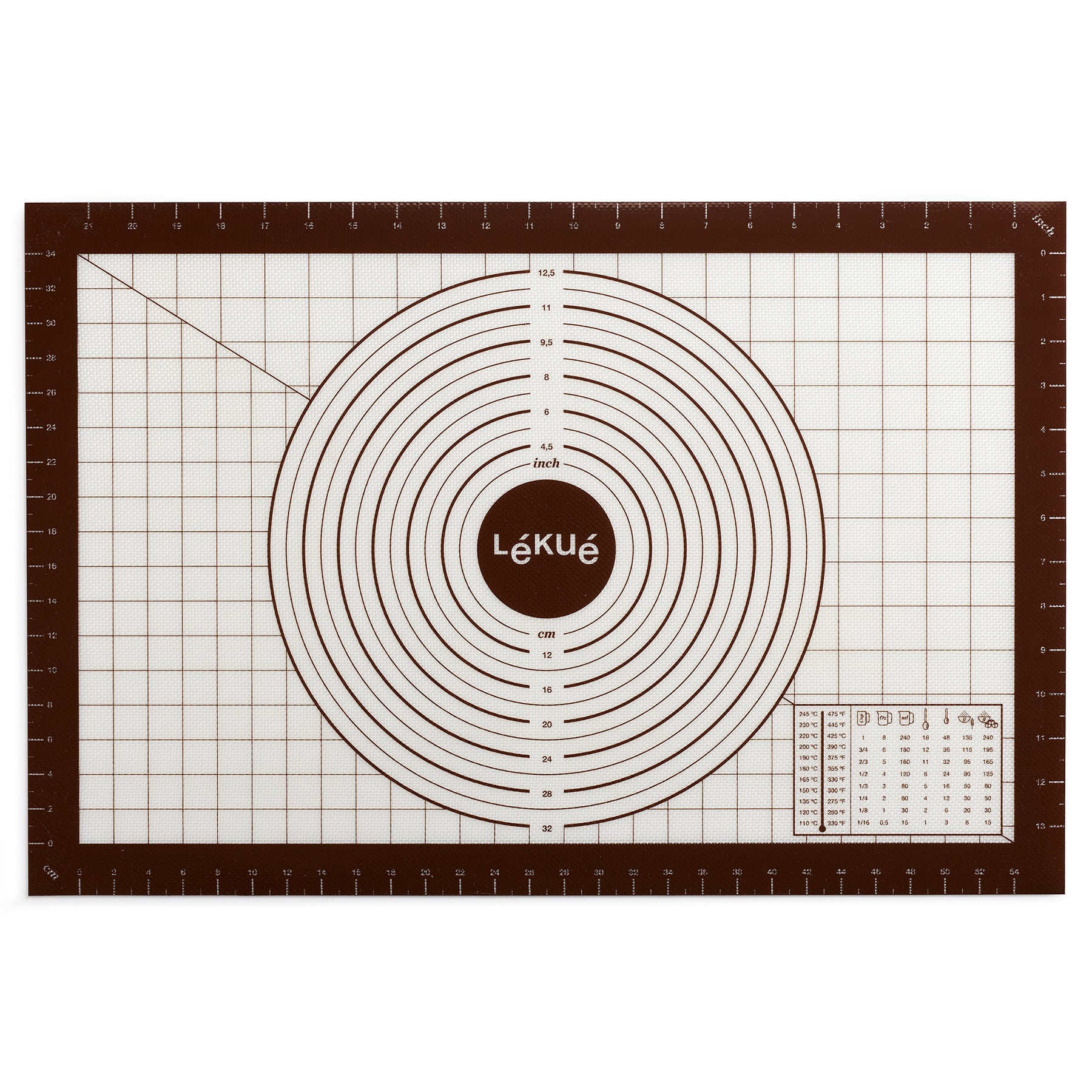 Lékué Non Stick Pastry Mat with Measures 60 x 40cm Brown