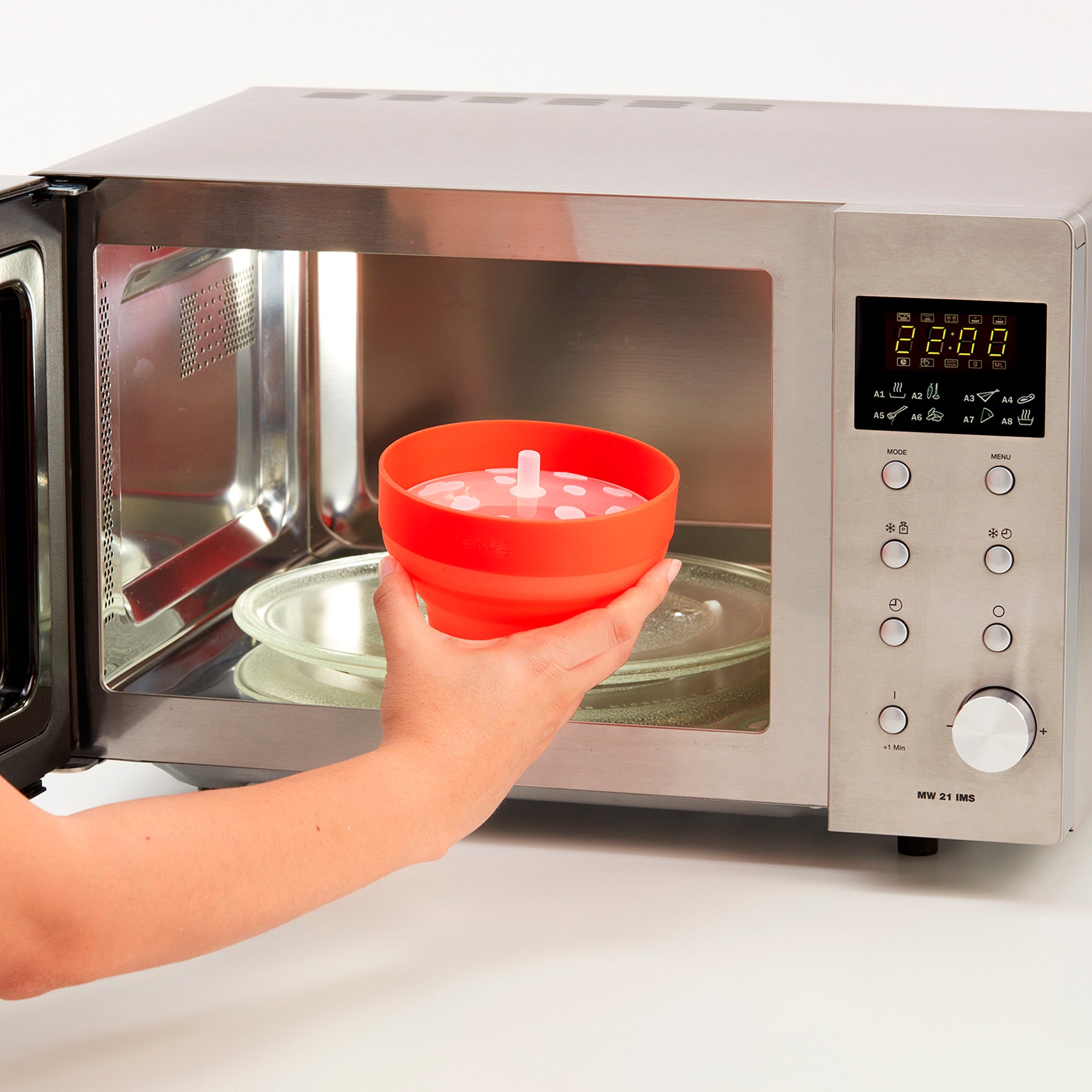Lékué Mini Microwave PopCorn Maker 700ml 2 Piece Set Red