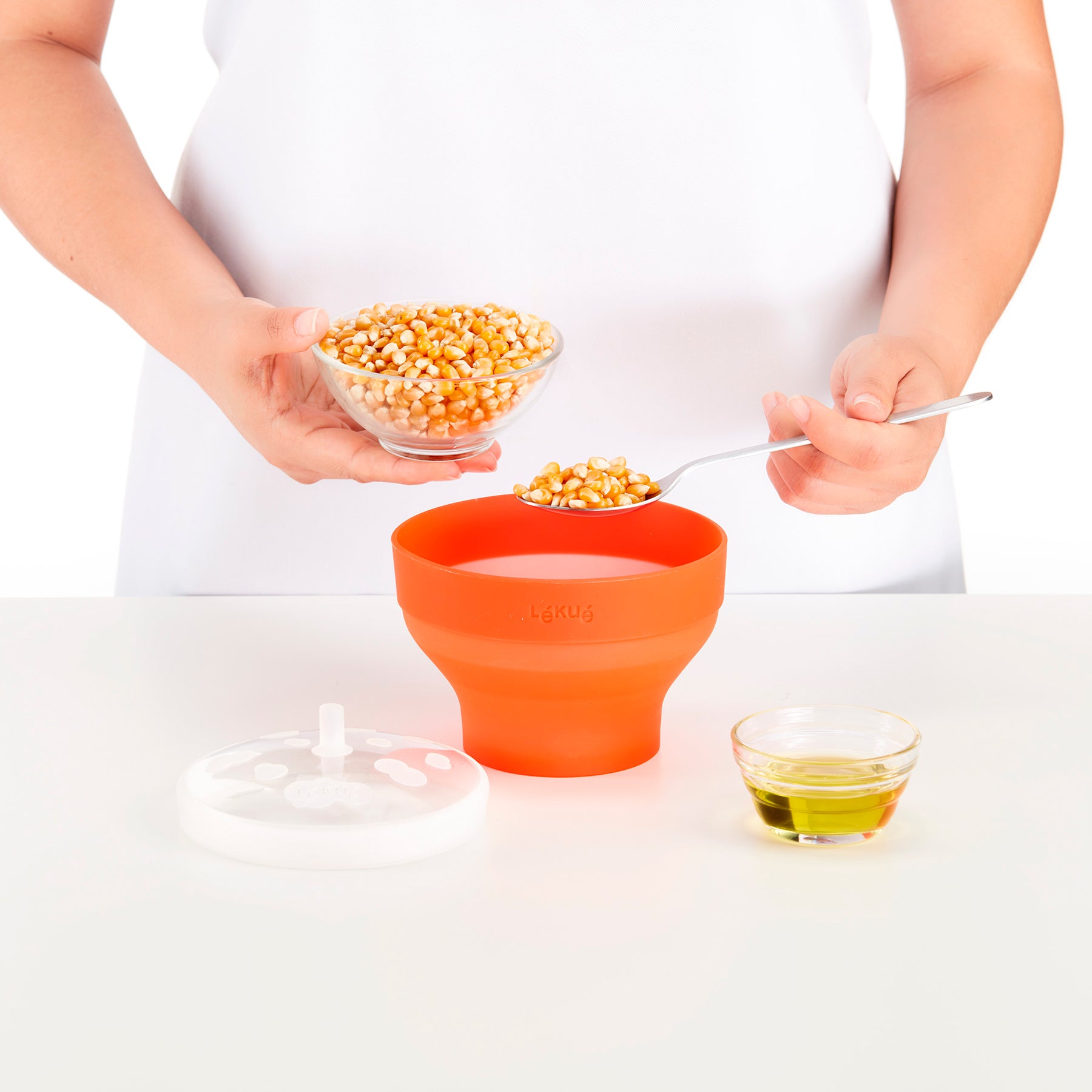 Lékué Mini Microwave PopCorn Maker 700ml Red