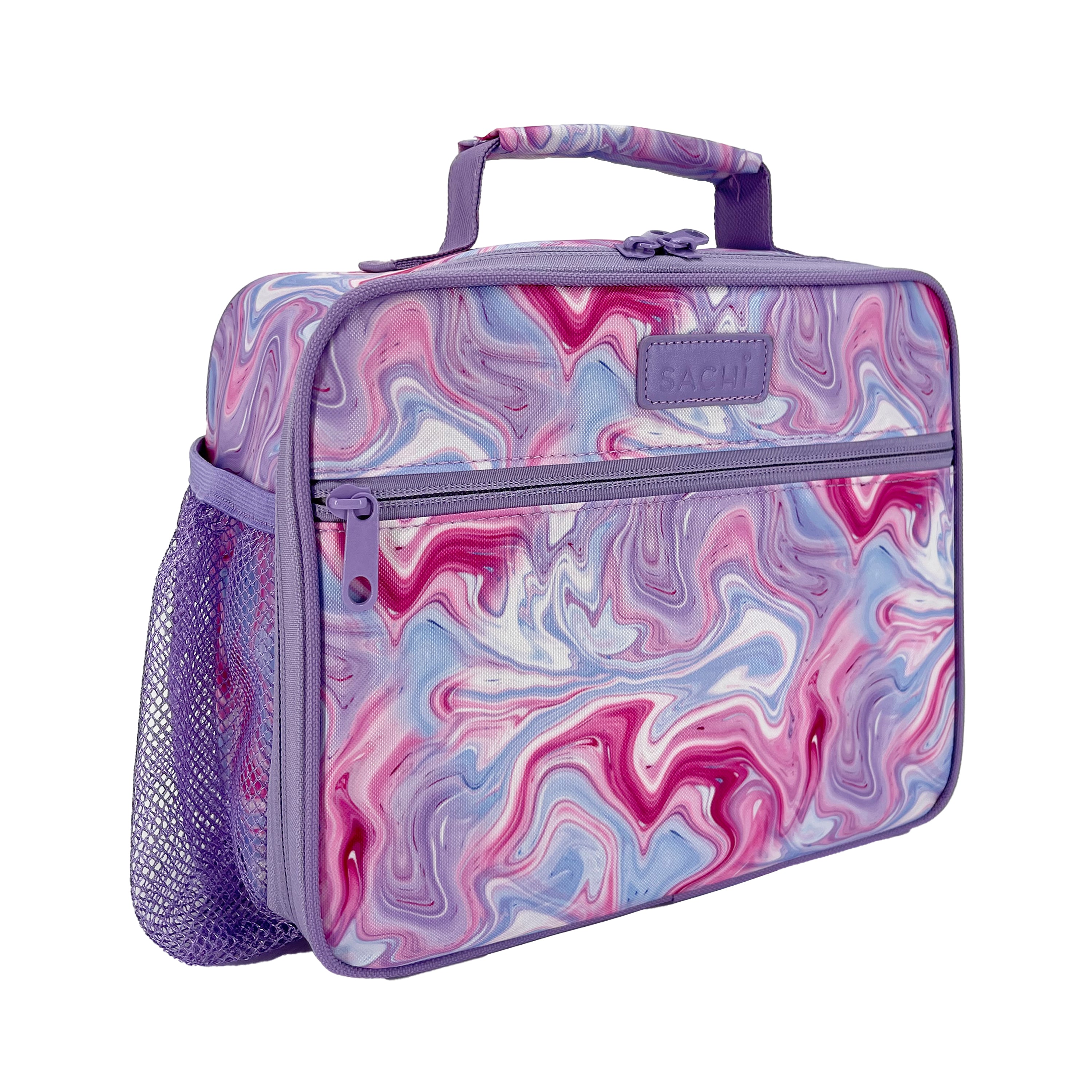 Sachi Insulated Crew Lunch Bag with Bottle Holder - Marble Swirls