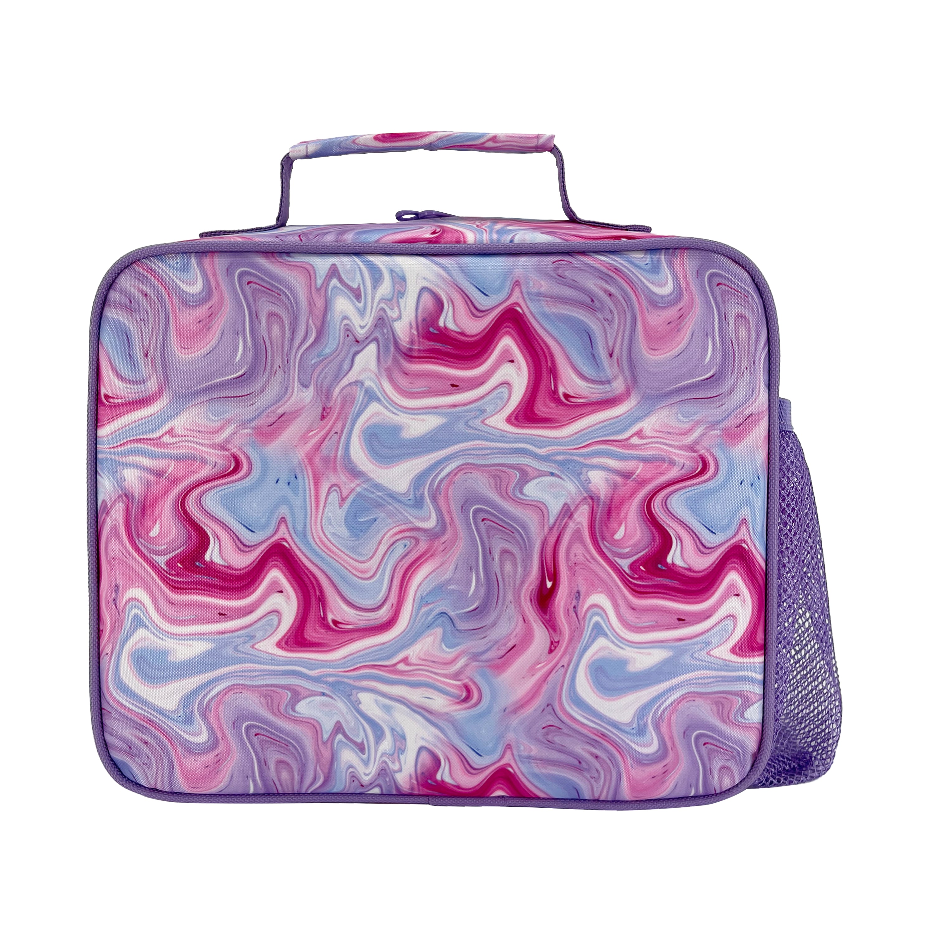 Sachi Insulated Crew Lunch Bag with Bottle Holder - Marble Swirls