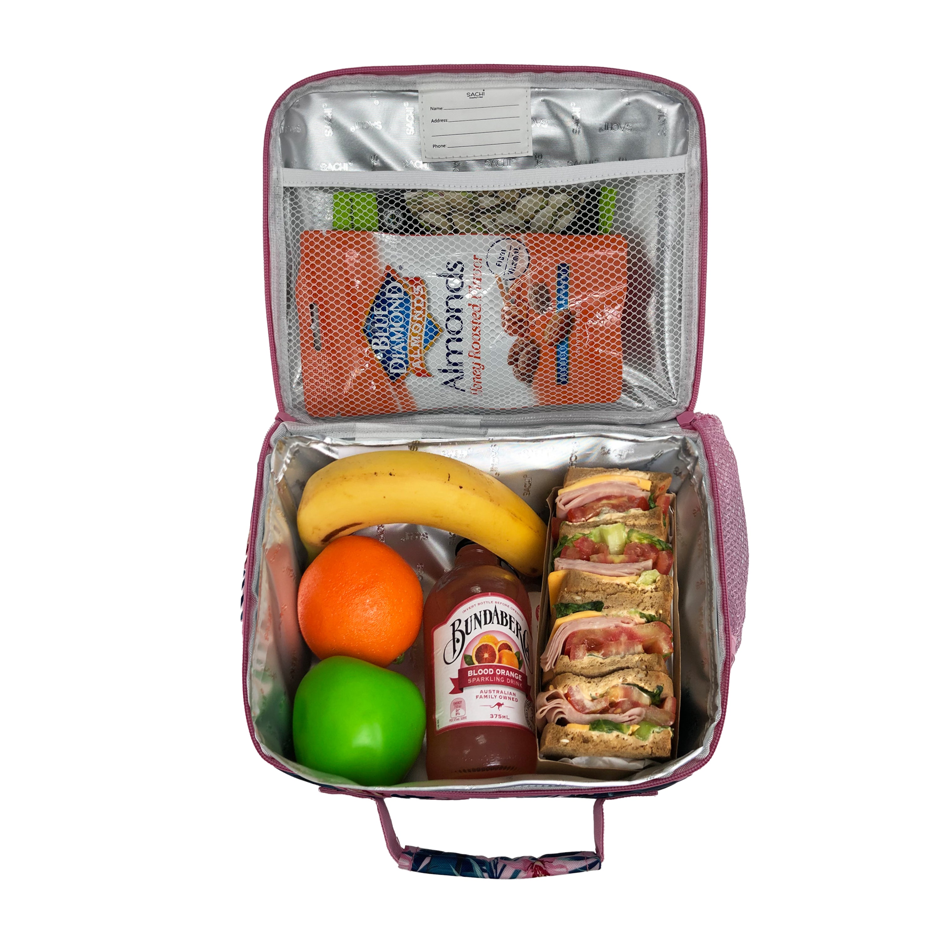 Sachi Insulated Crew Lunch Bag with Bottle Holder - Pink Orchids