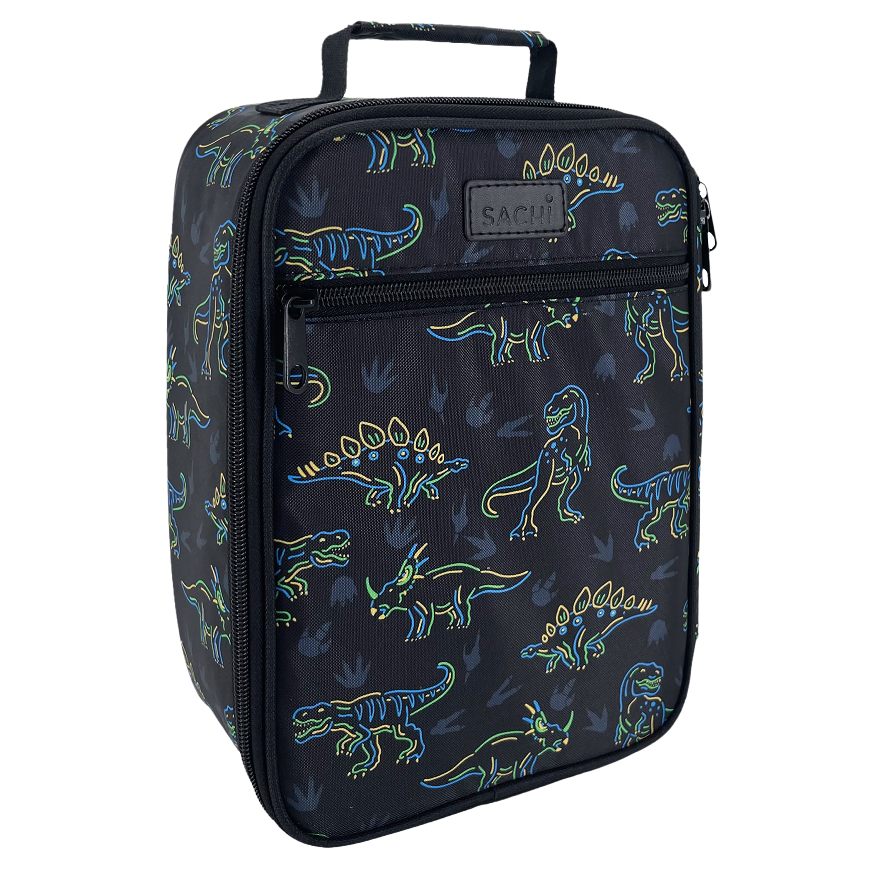 Sachi Insulated Junior Lunch Bag - Neon Dinosaurs