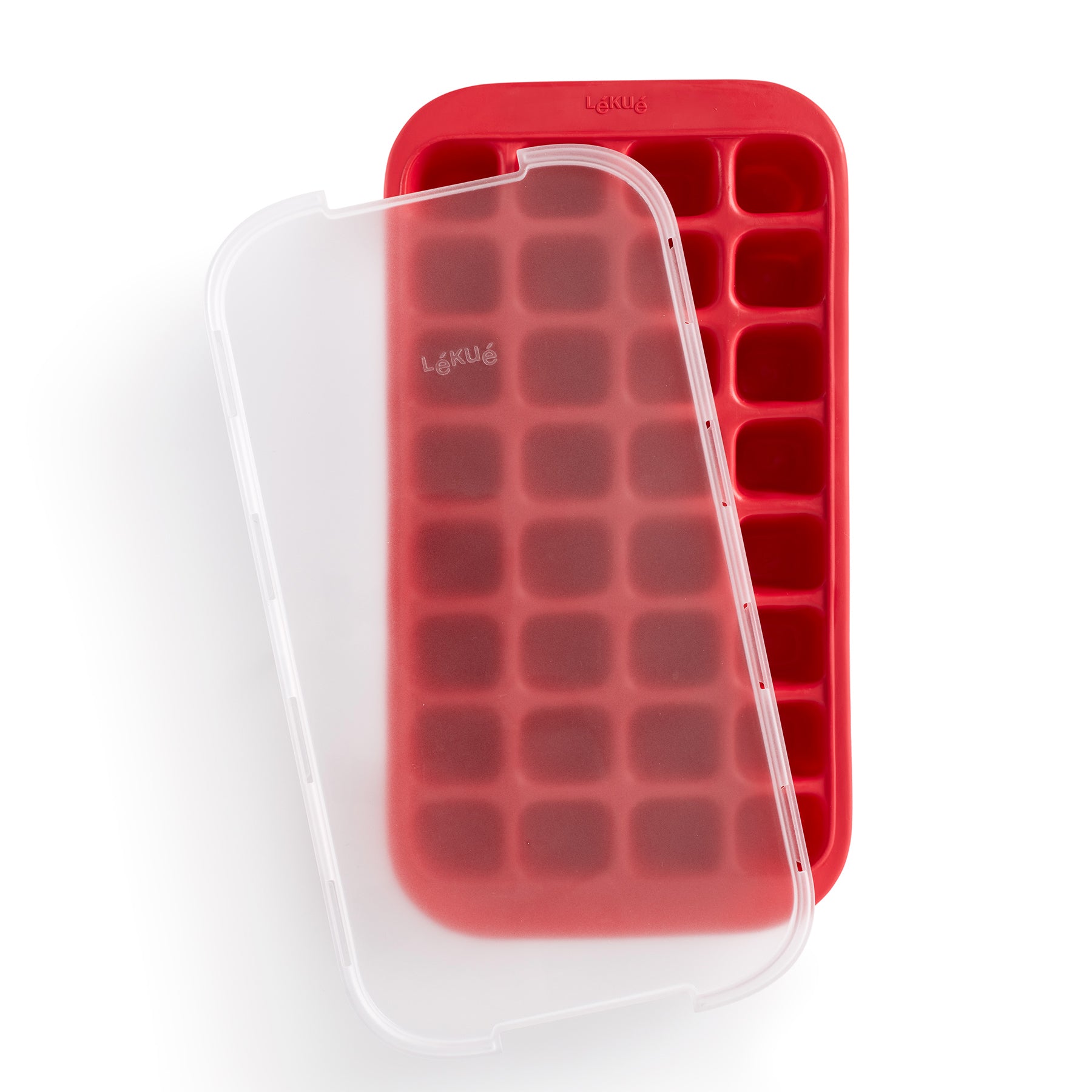 Lékué Industrial Ice Cube Tray with Lid 32 cubes Red