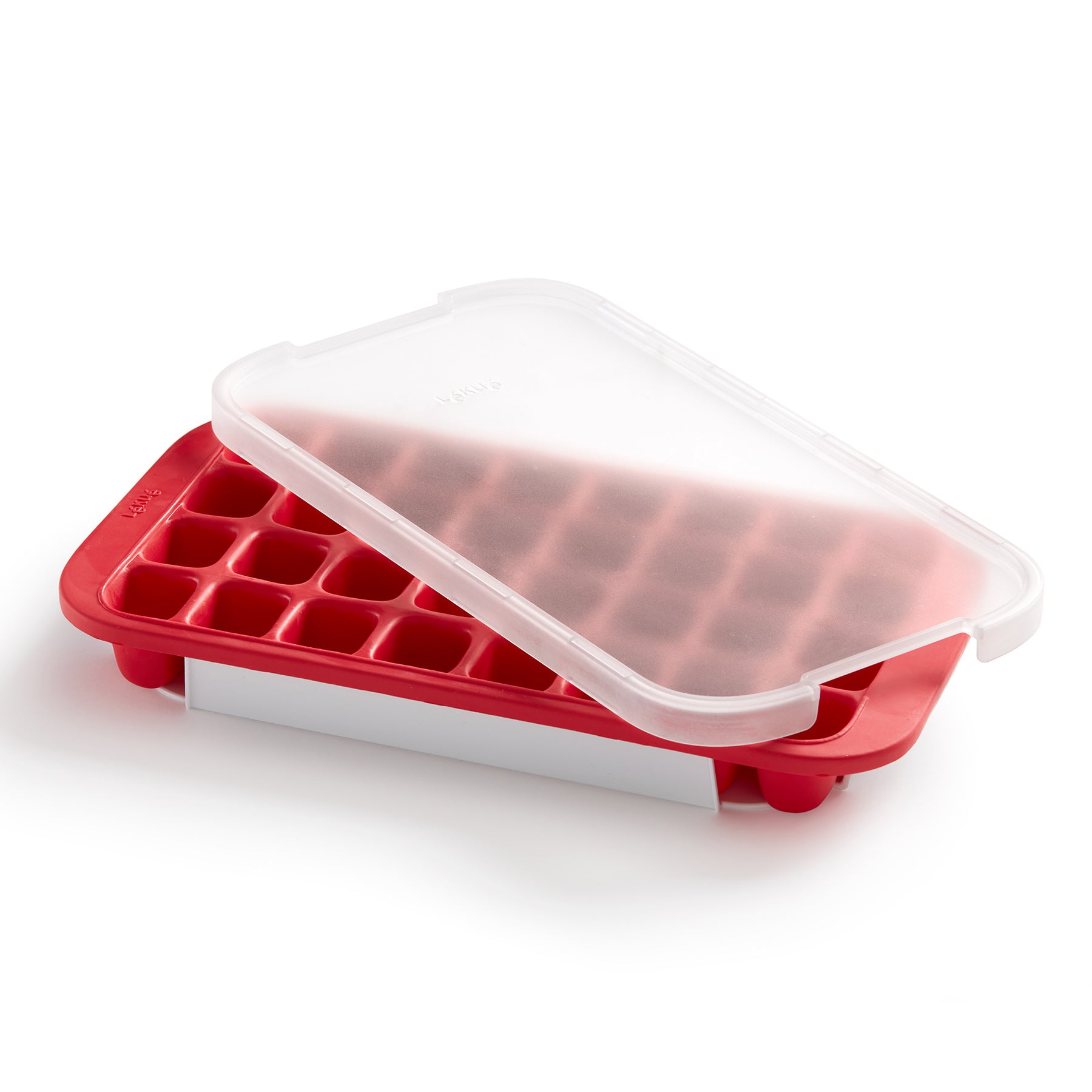 Lékué Industrial Ice Cube Tray with Lid 32 cubes Red