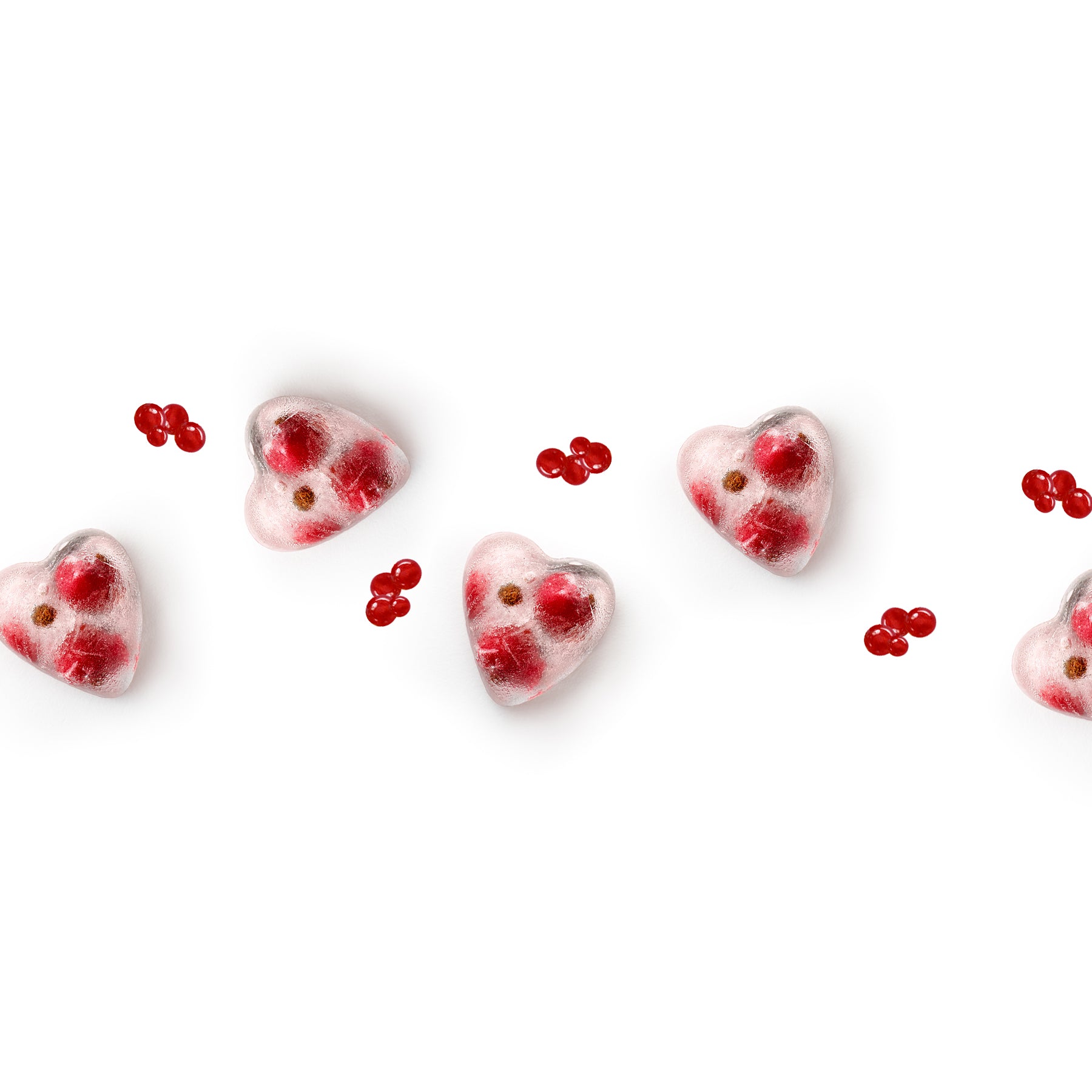 Lékué Heart Ice Cube Tray with Lid 14 cubes Red