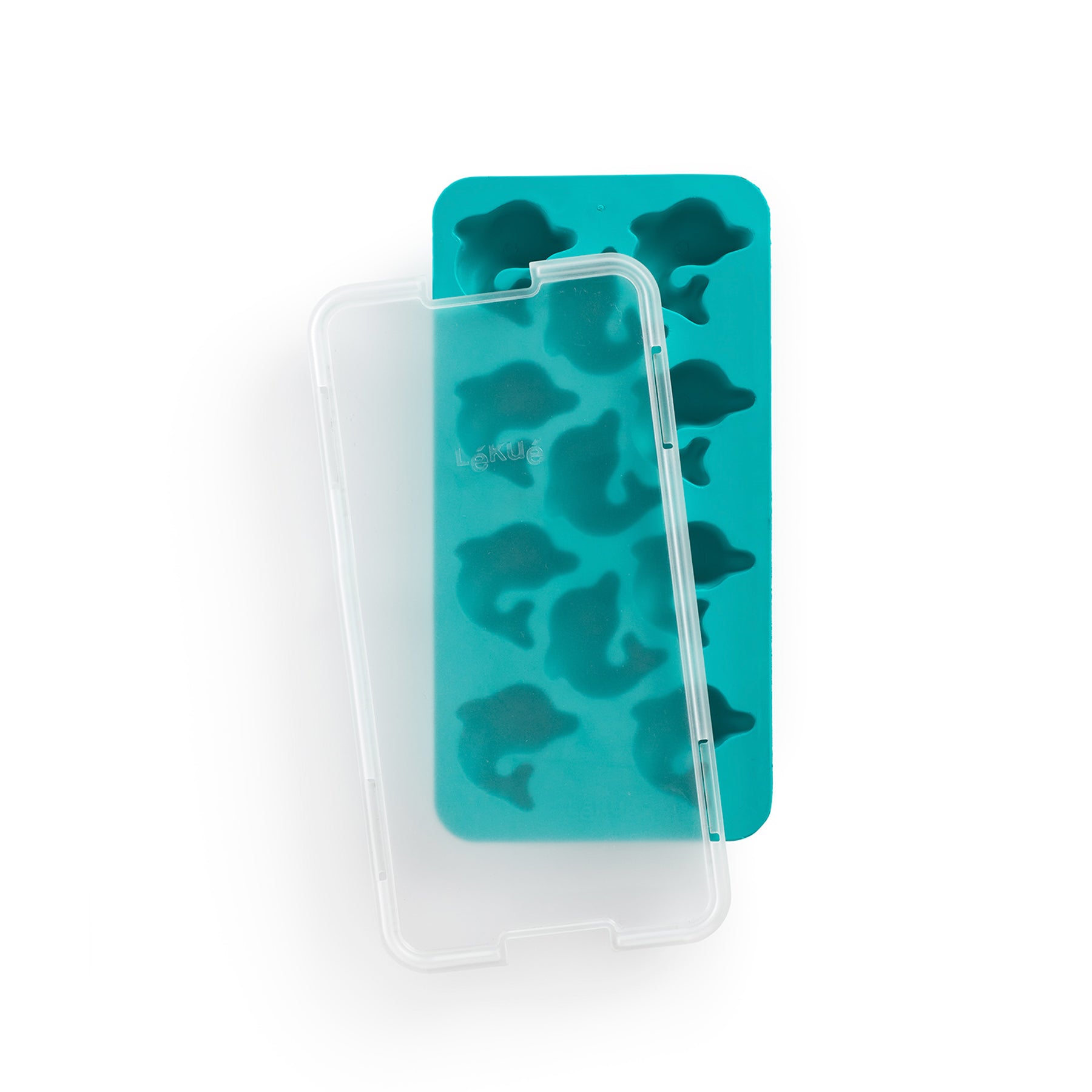 Lékué Dolphin Ice Cube Tray with Lid 11 cubes Aqua