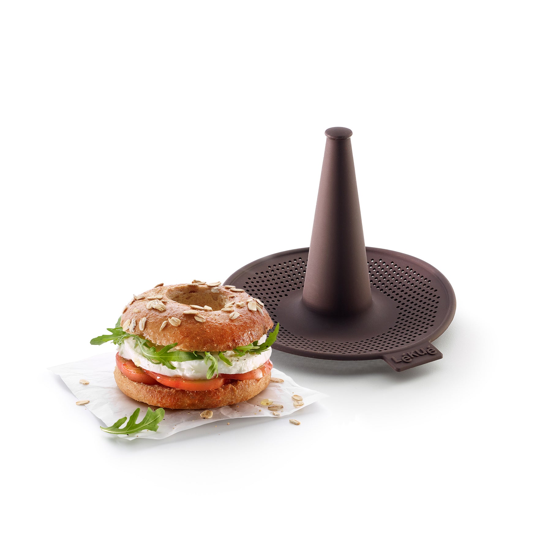 Lékué Bagel Mould 6 Piece Set Brown