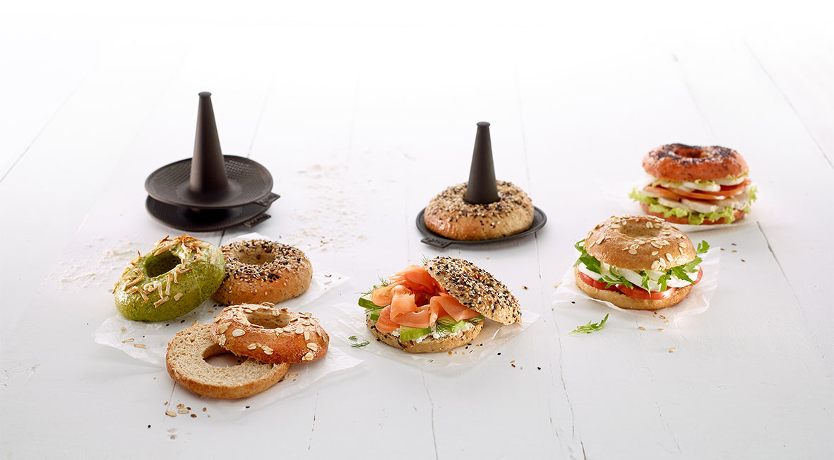Lékué Bagel Mould 6 Piece Set Brown