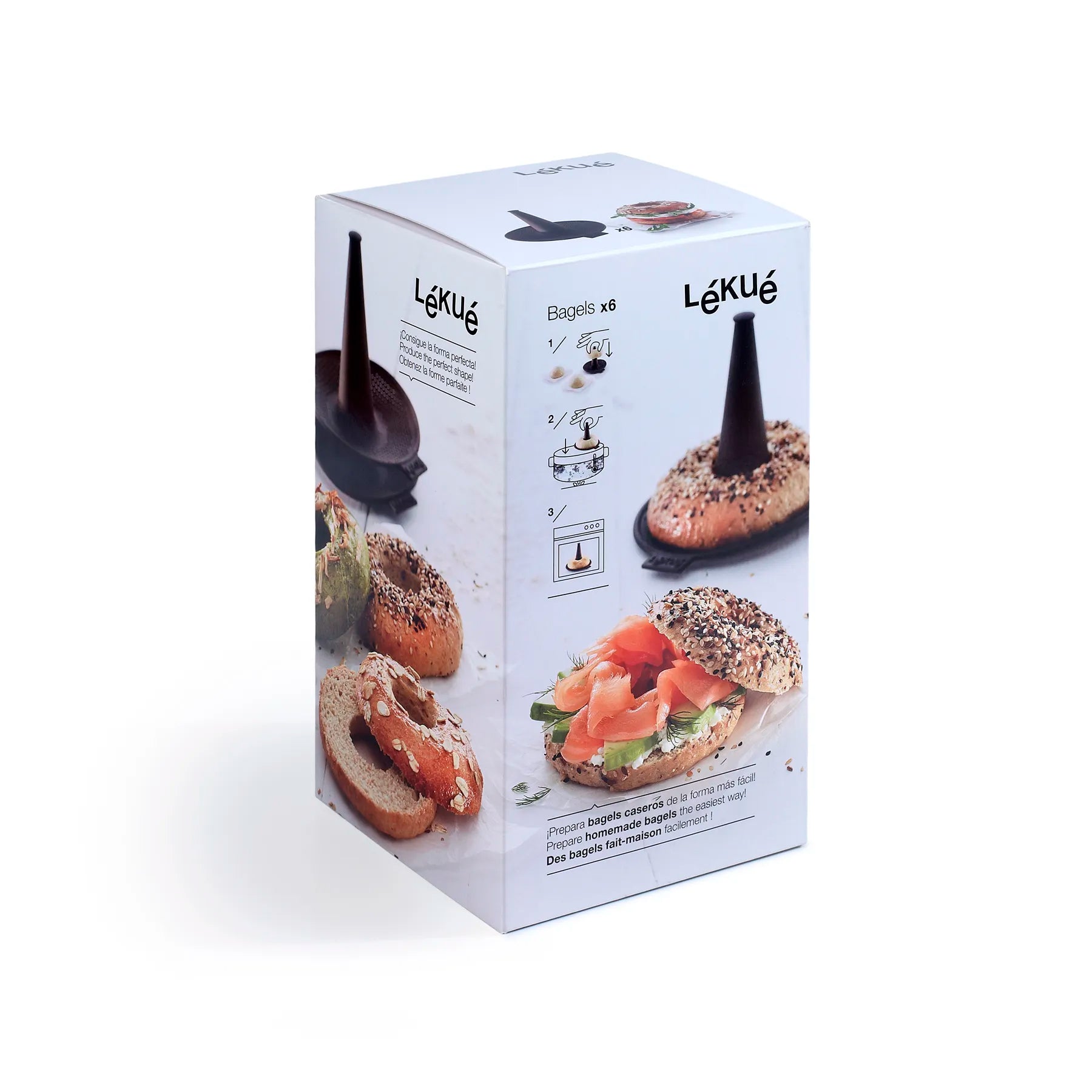 Lékué Bagel Mould 6 Piece Set Brown