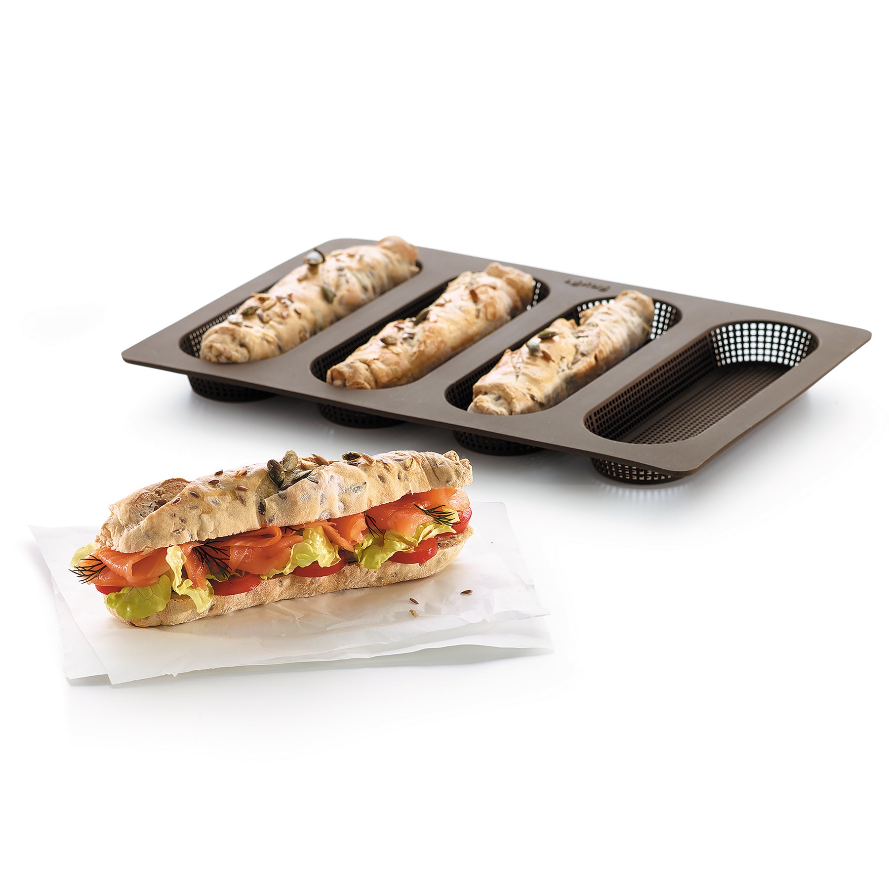Lékué Mini Baguette Bread Mould 150ml Brown