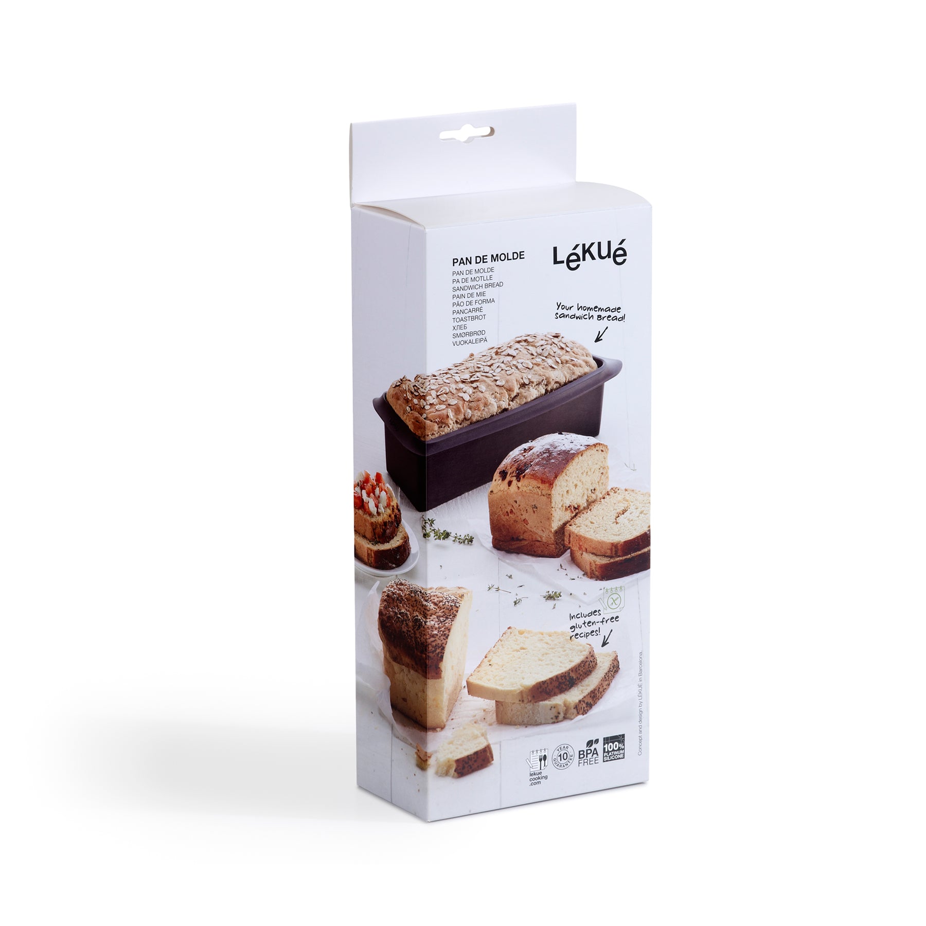 Lékué Sandwich Bread Mould 28cm 2500ml Brown