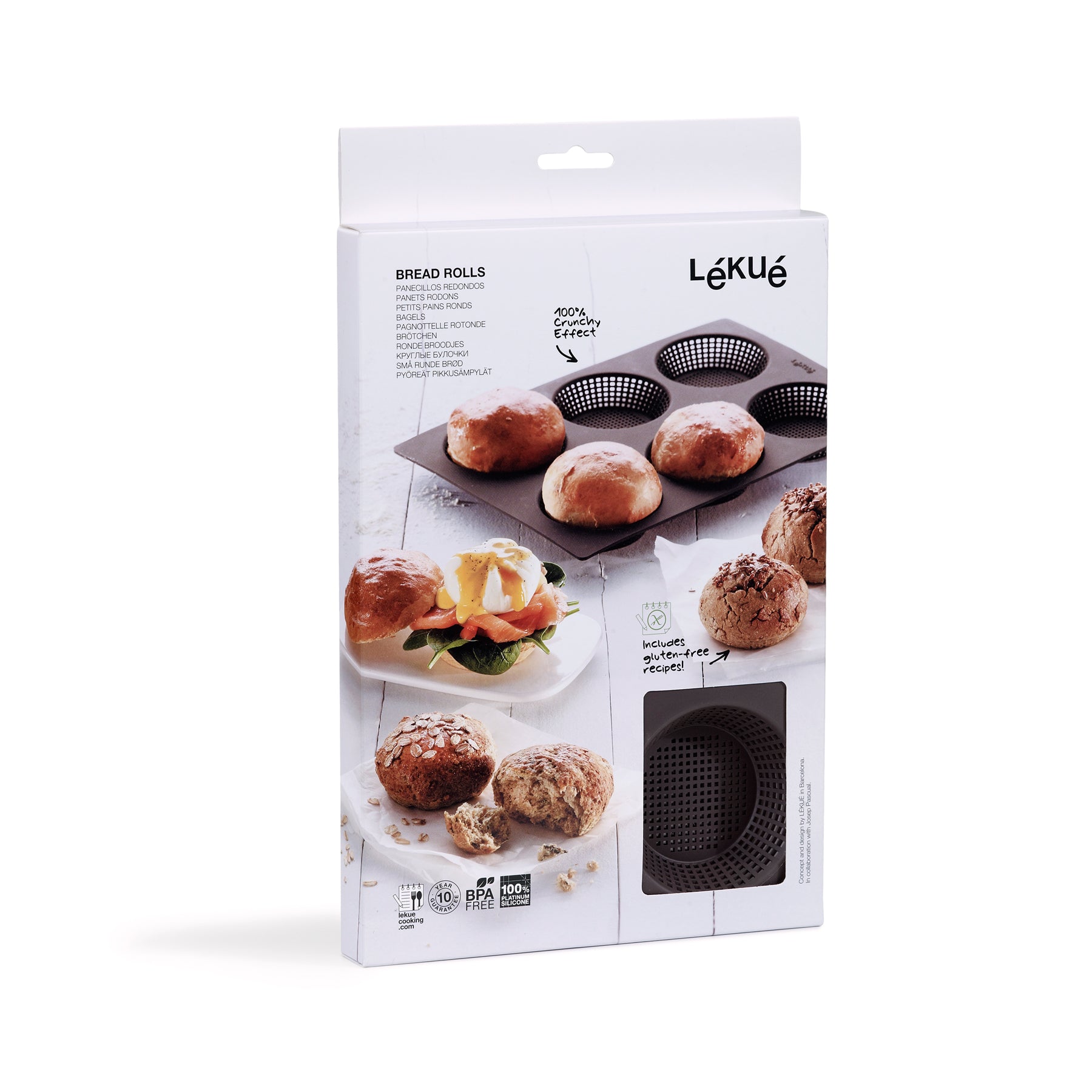 Lékué Bread Roll Mould 6 Cup 75ml Brown