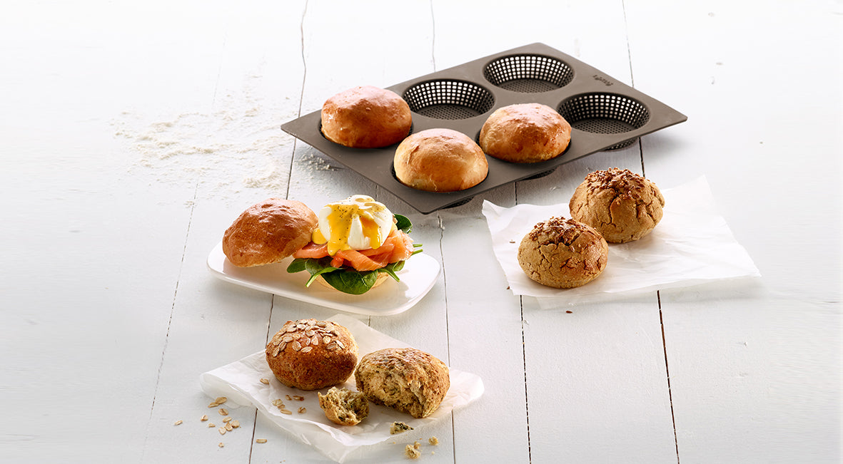 Lékué Bread Roll Mould 6 Cup 75ml Brown