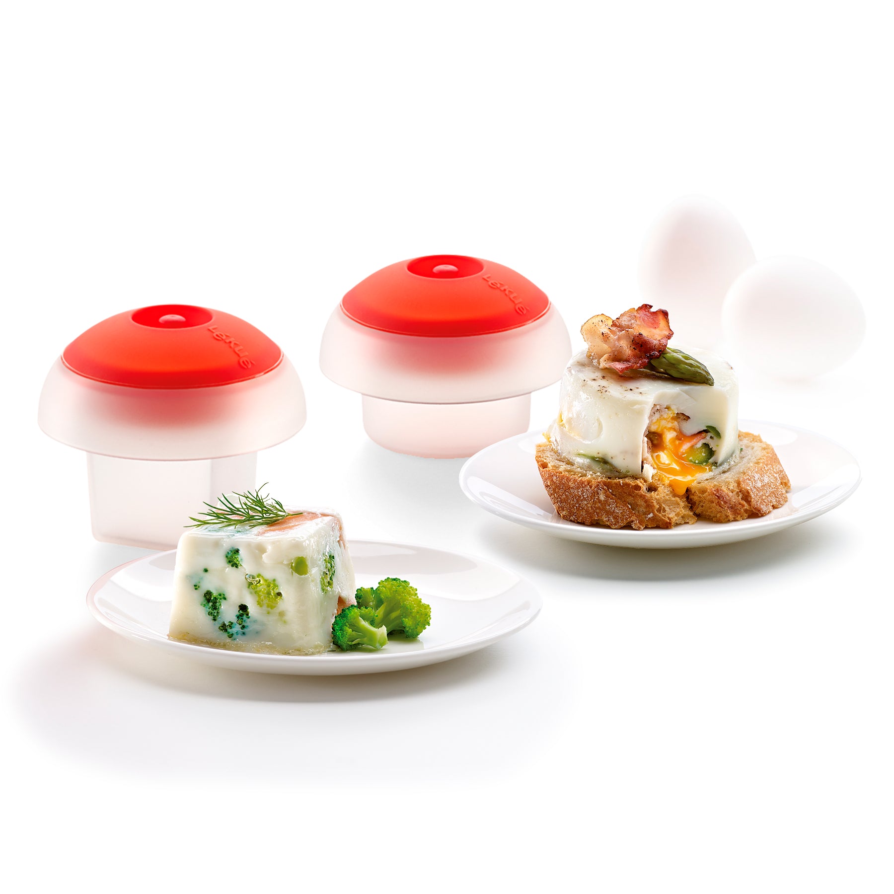 Lékué Microwave Ovo 2 Piece Kit Square and Cylinder 100ml Clear