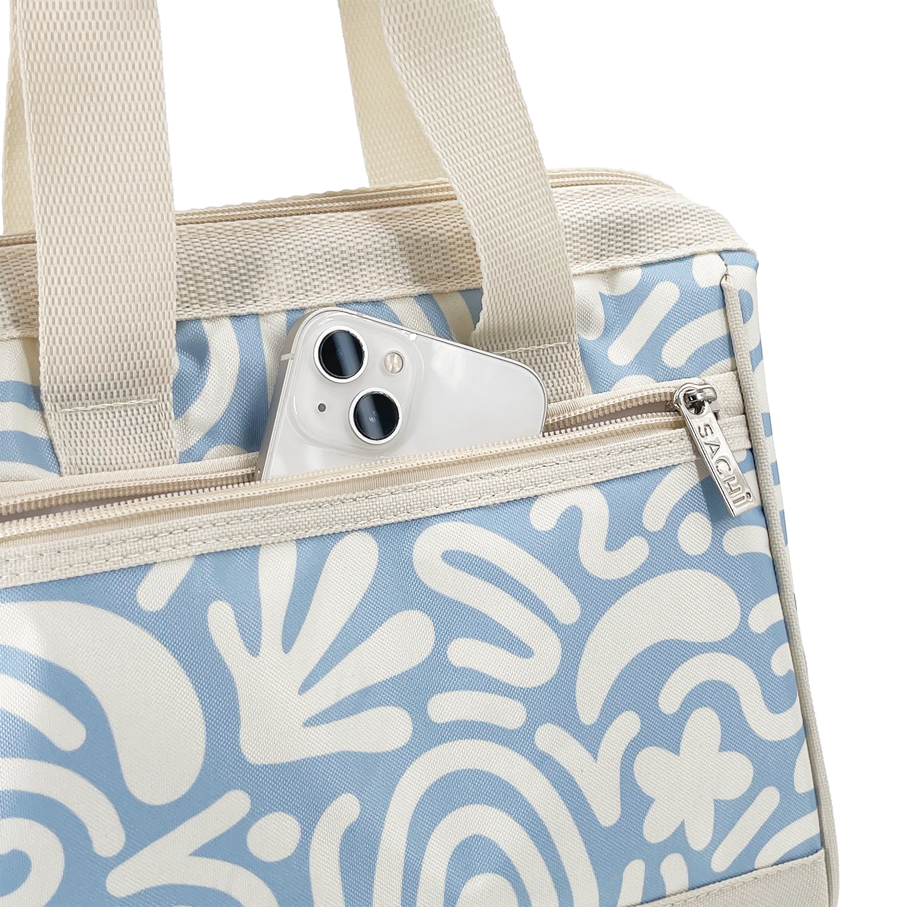 Sachi Insulated Style 34 Lunch Bag - Blue Squiggles