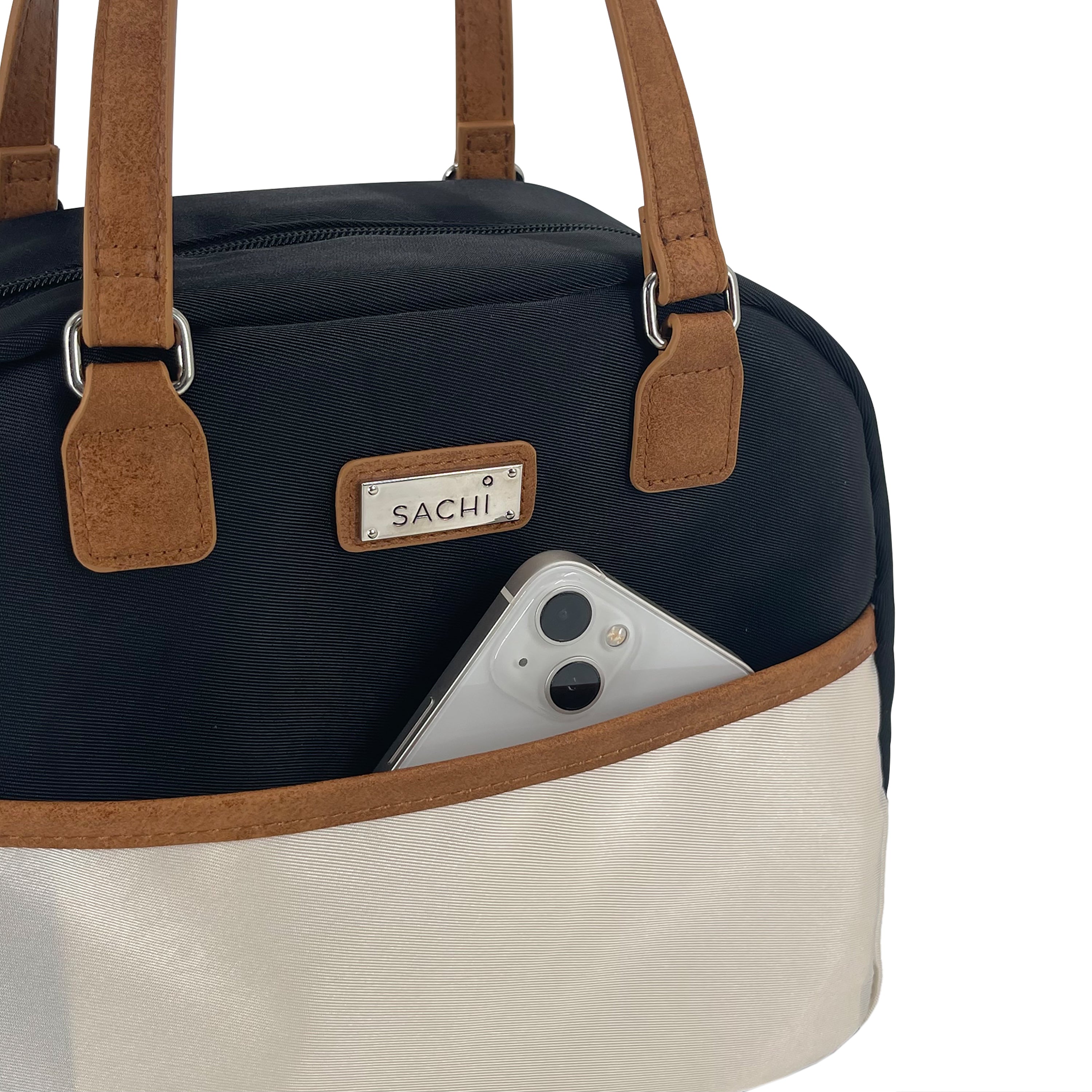 Sachi Insulated Cali Lunch Bag - Black/Cream