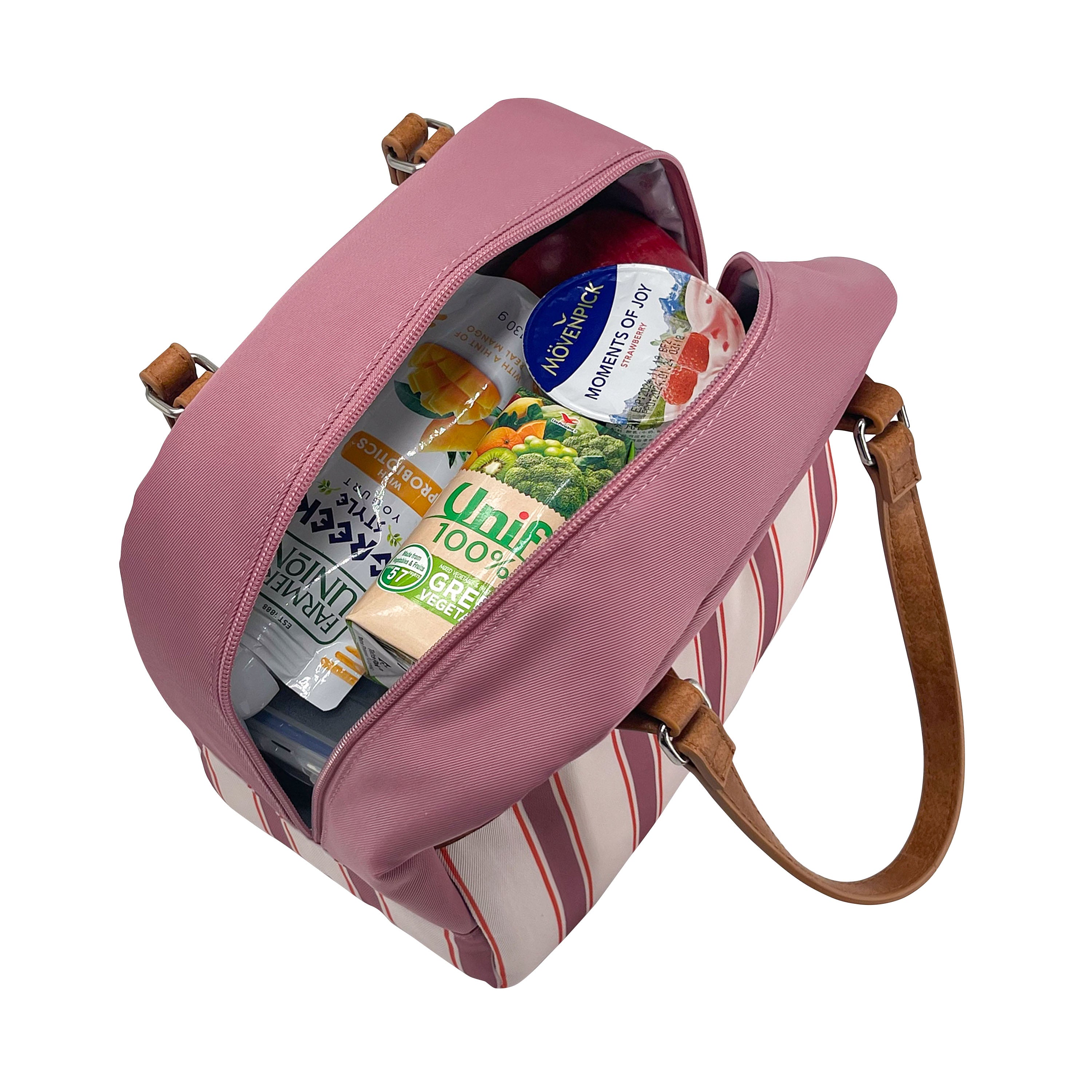 Sachi Insulated Cali Lunch Bag  - Blush Stripes