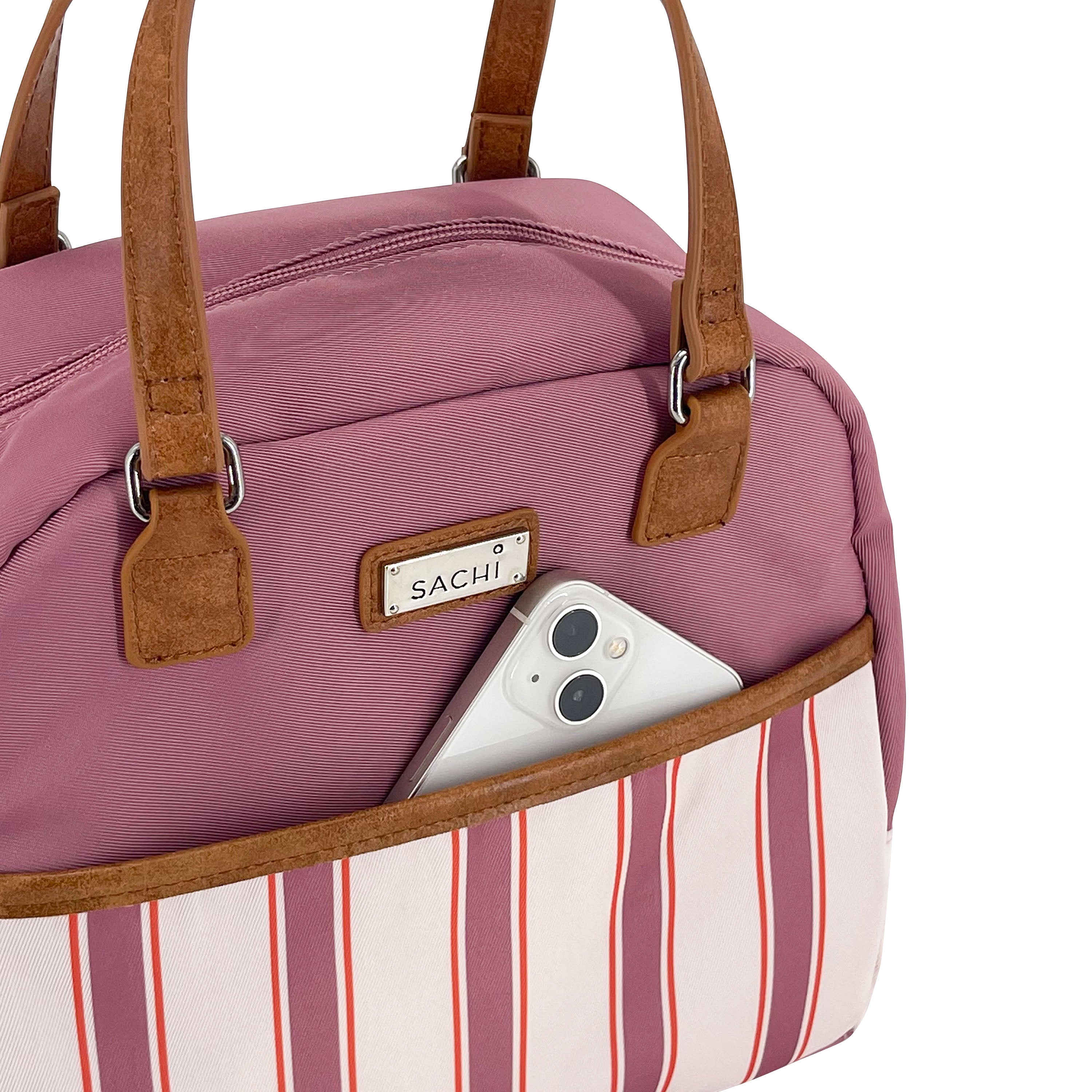 Sachi Insulated Cali Lunch Bag  - Blush Stripes
