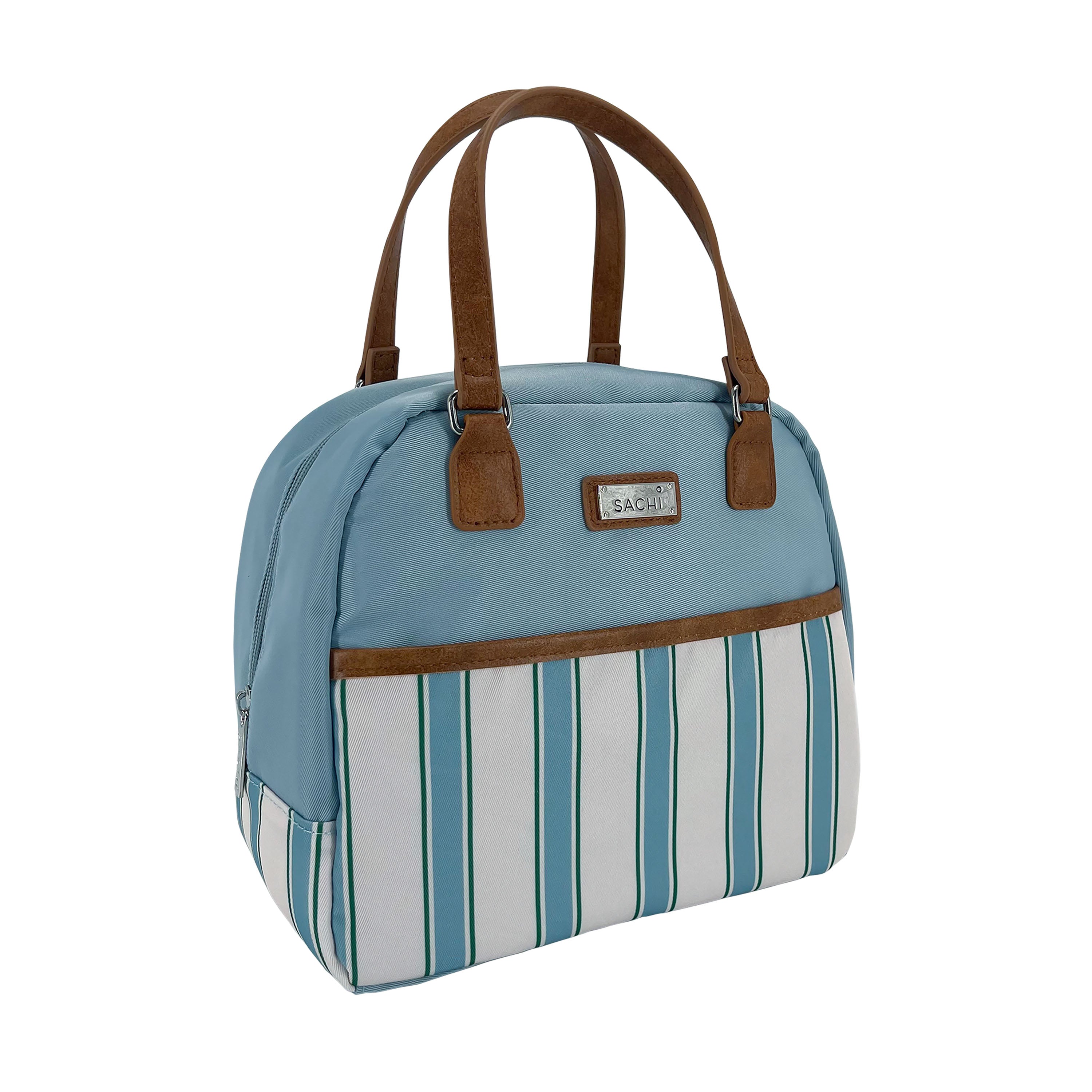 Sachi Insulated Cali Lunch Bag  - Hazy Blue Stripes