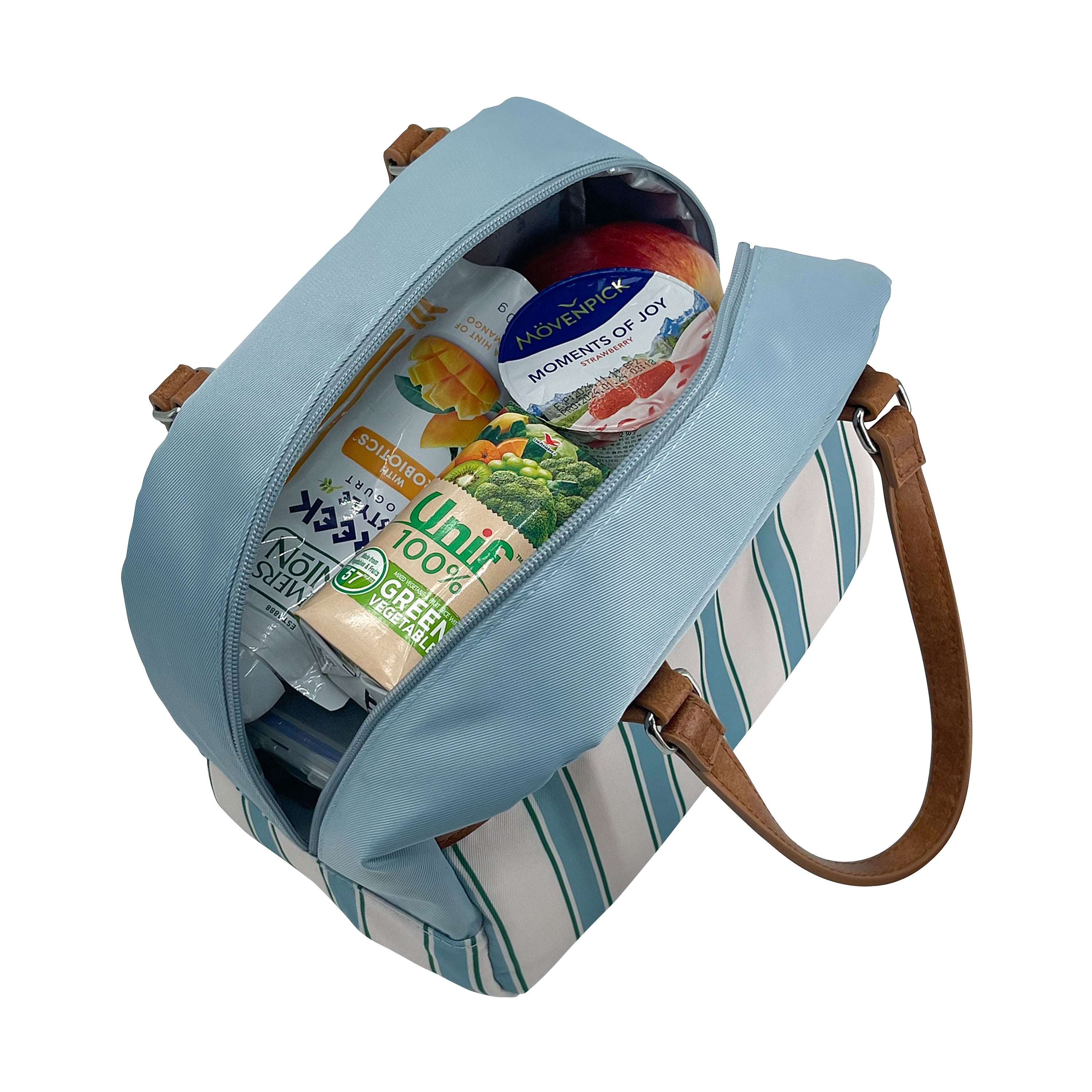 Sachi Insulated Cali Lunch Bag  - Hazy Blue Stripes