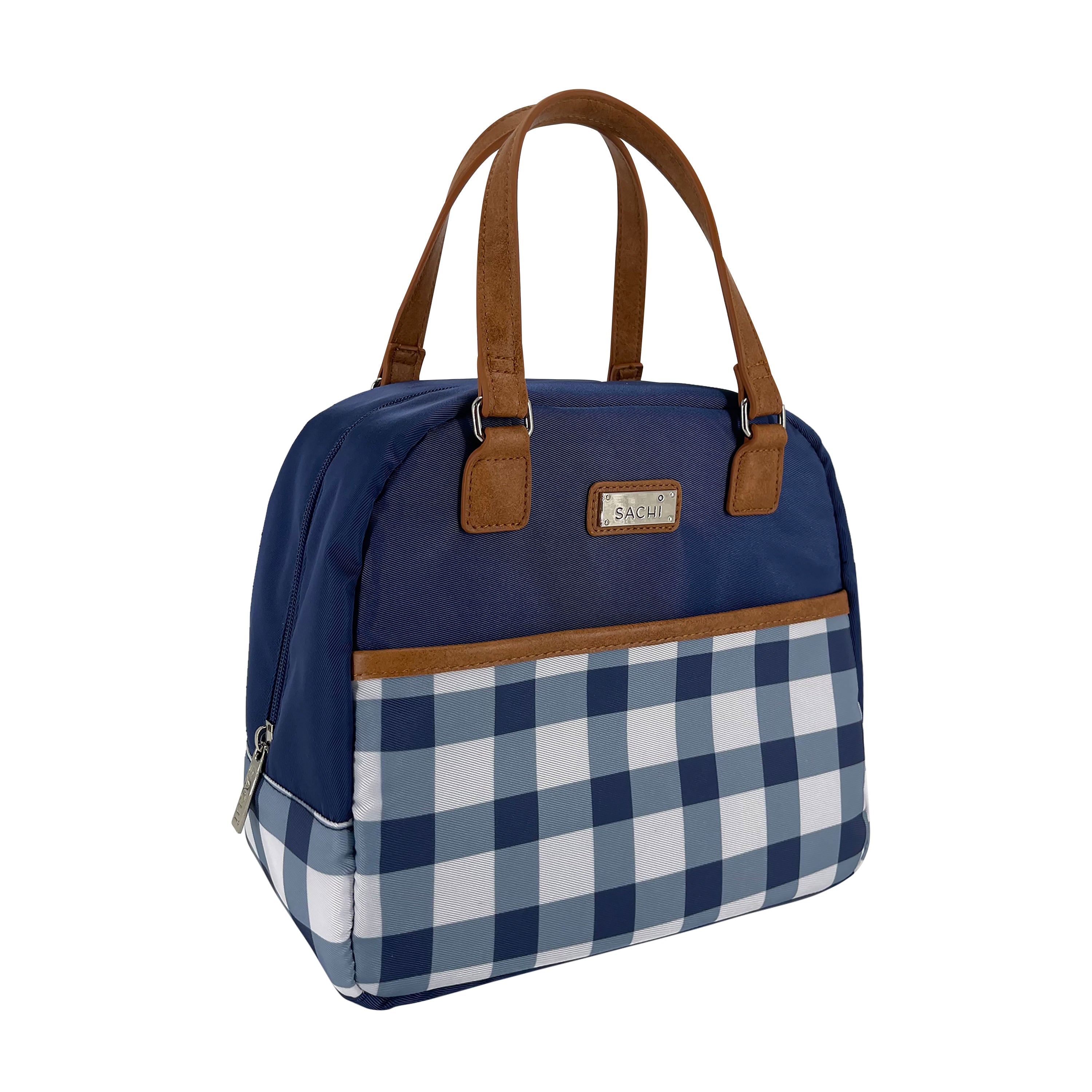 Sachi Insulated Cali Lunch Bag  - Indigo Gingham