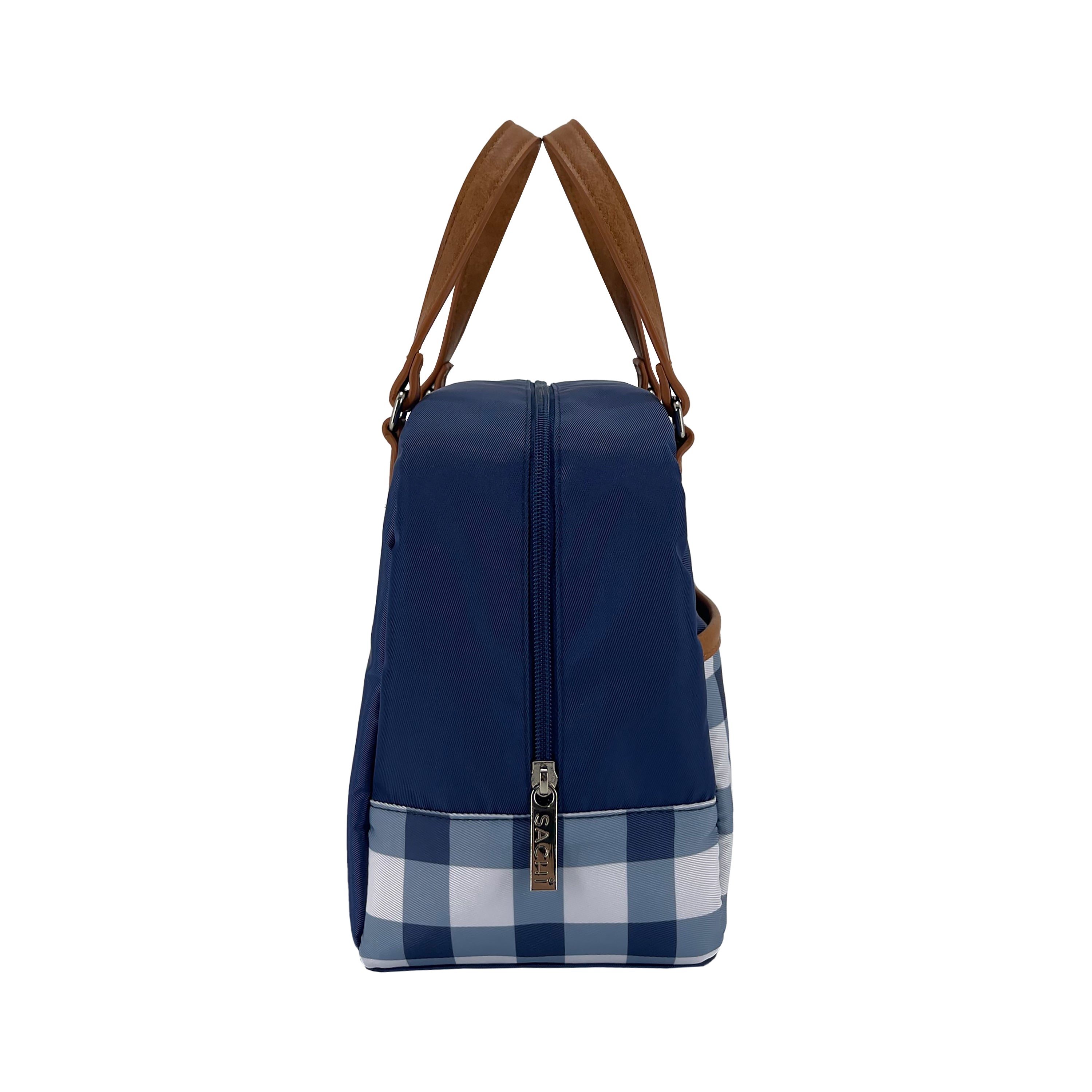 Sachi Insulated Cali Lunch Bag  - Indigo Gingham
