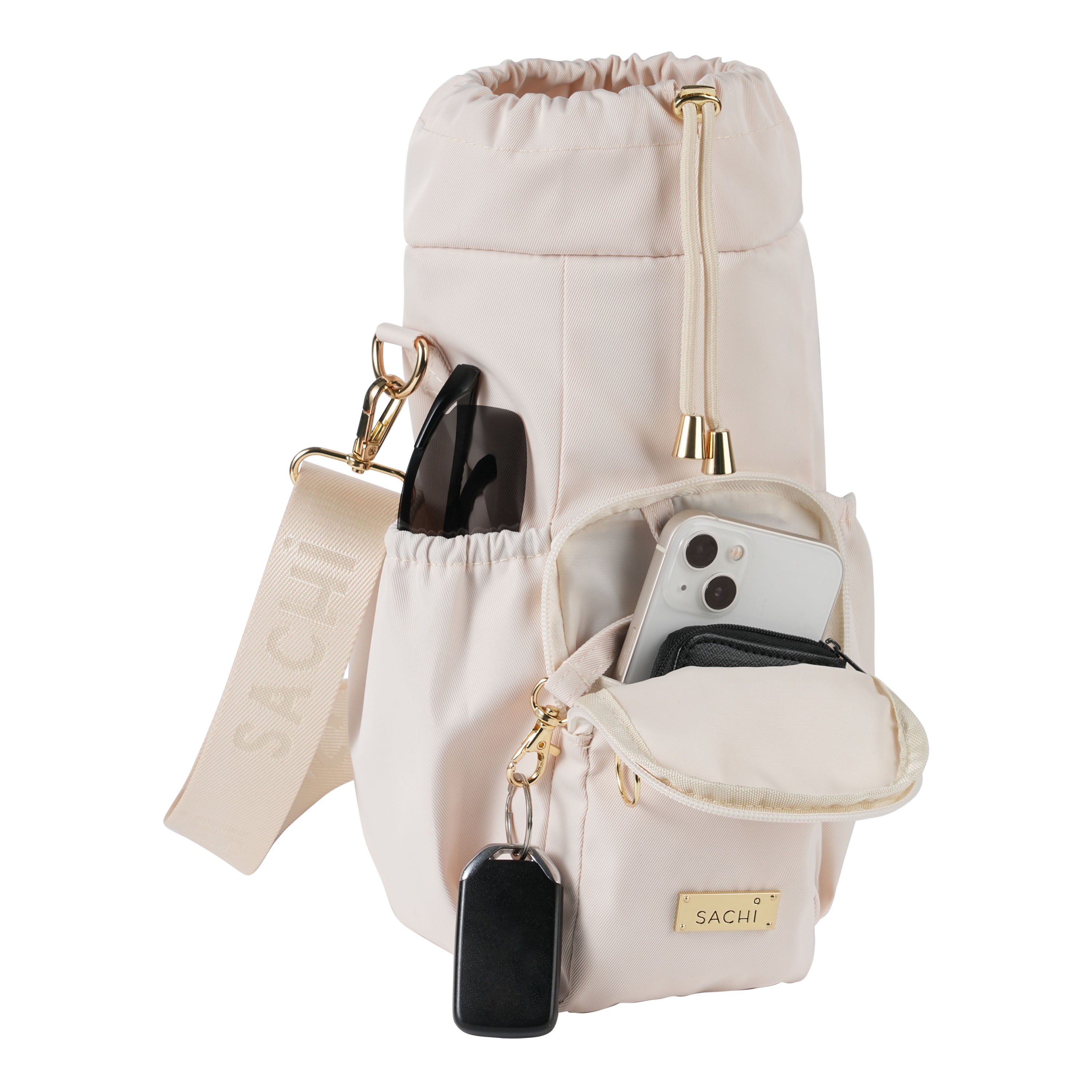 Sachi Crossbody Insulated Bottle Bag - Alabaster