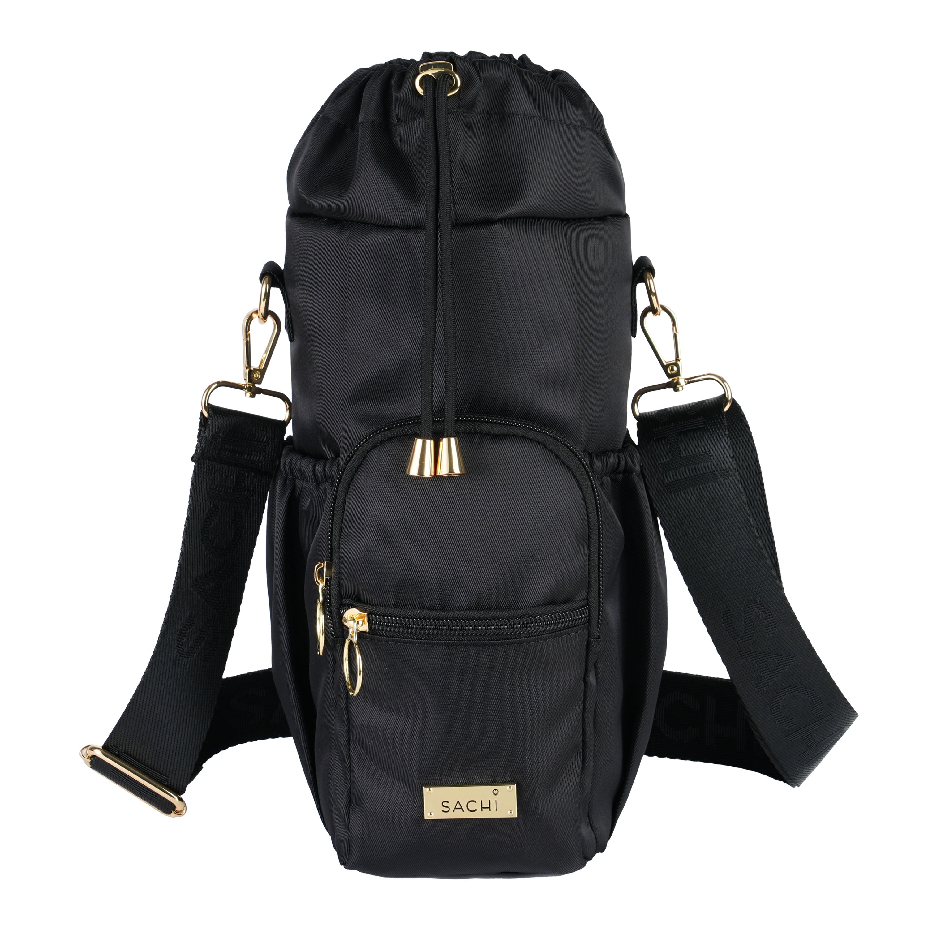 Sachi Crossbody Insulated Bottle Bag - Black