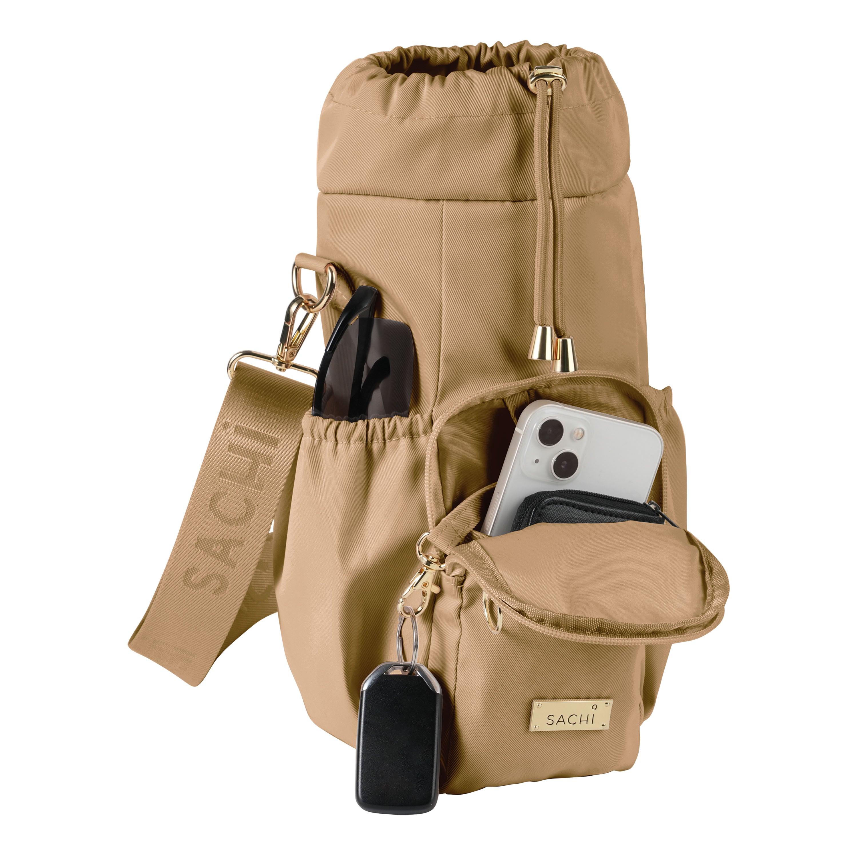 Sachi Crossbody Insulated Bottle Bag - Latte