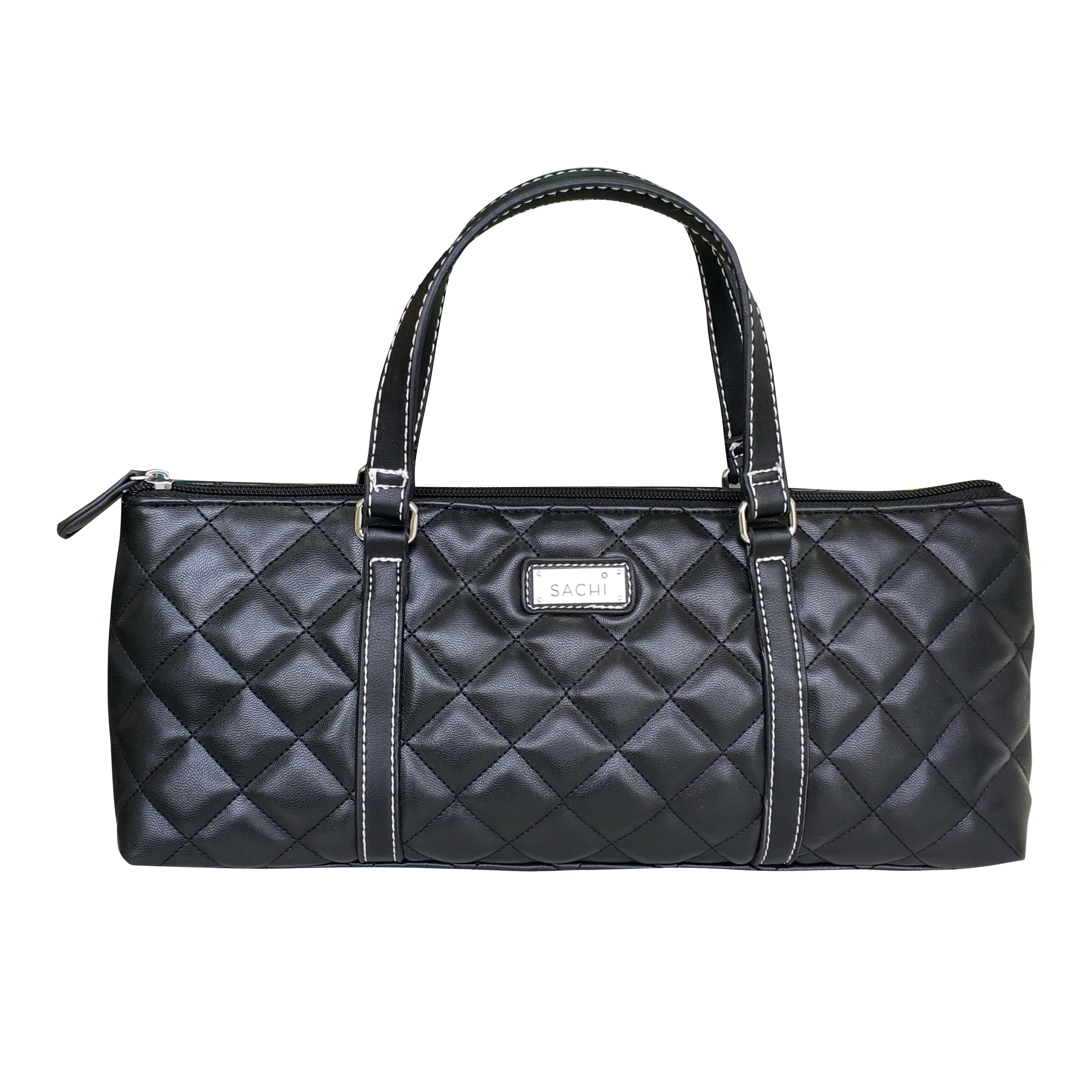 Sachi Insulated Wine Purse - Quilted Black