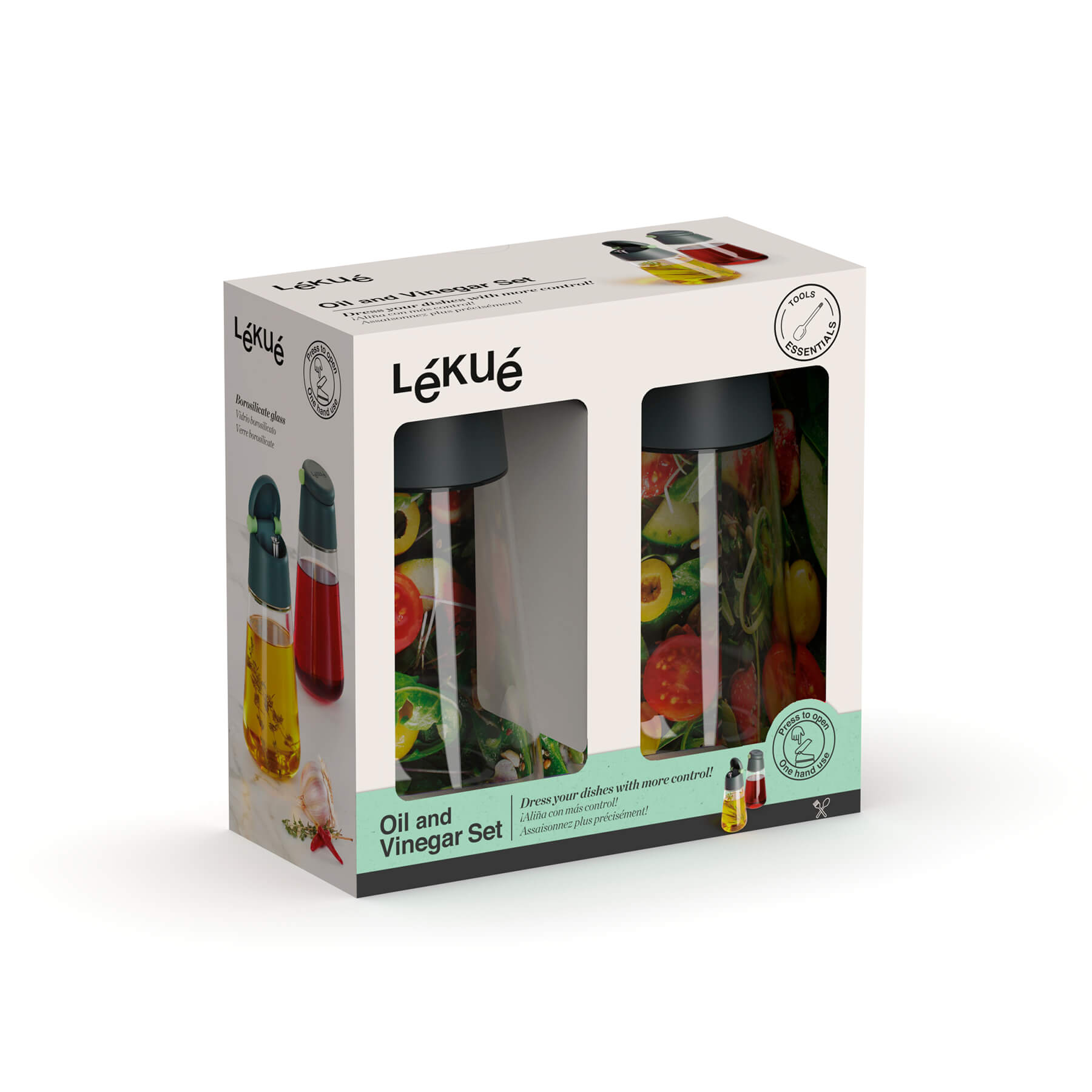 Lékué Oil Vinegar Set 400ml Glass Combo