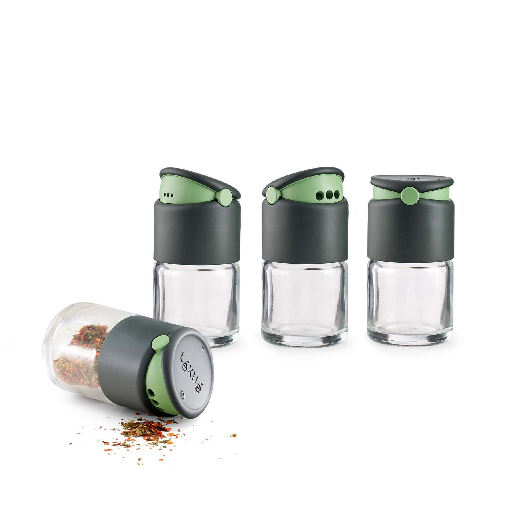 Lékué Spice Shaker 4 Piece Set 80ml Glass Combo