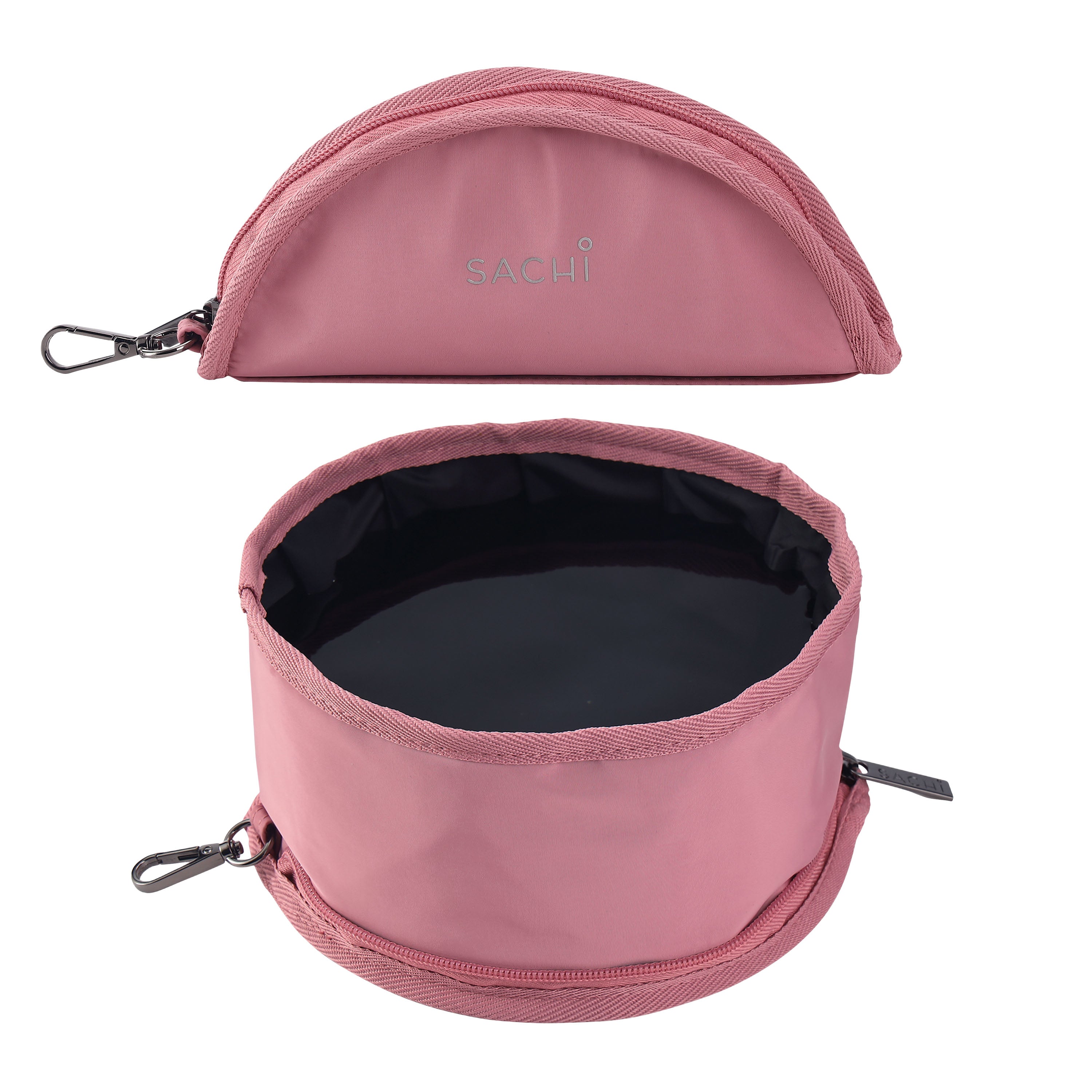Sachi PupBowl Portable Folding Dog Bowl - Blush
