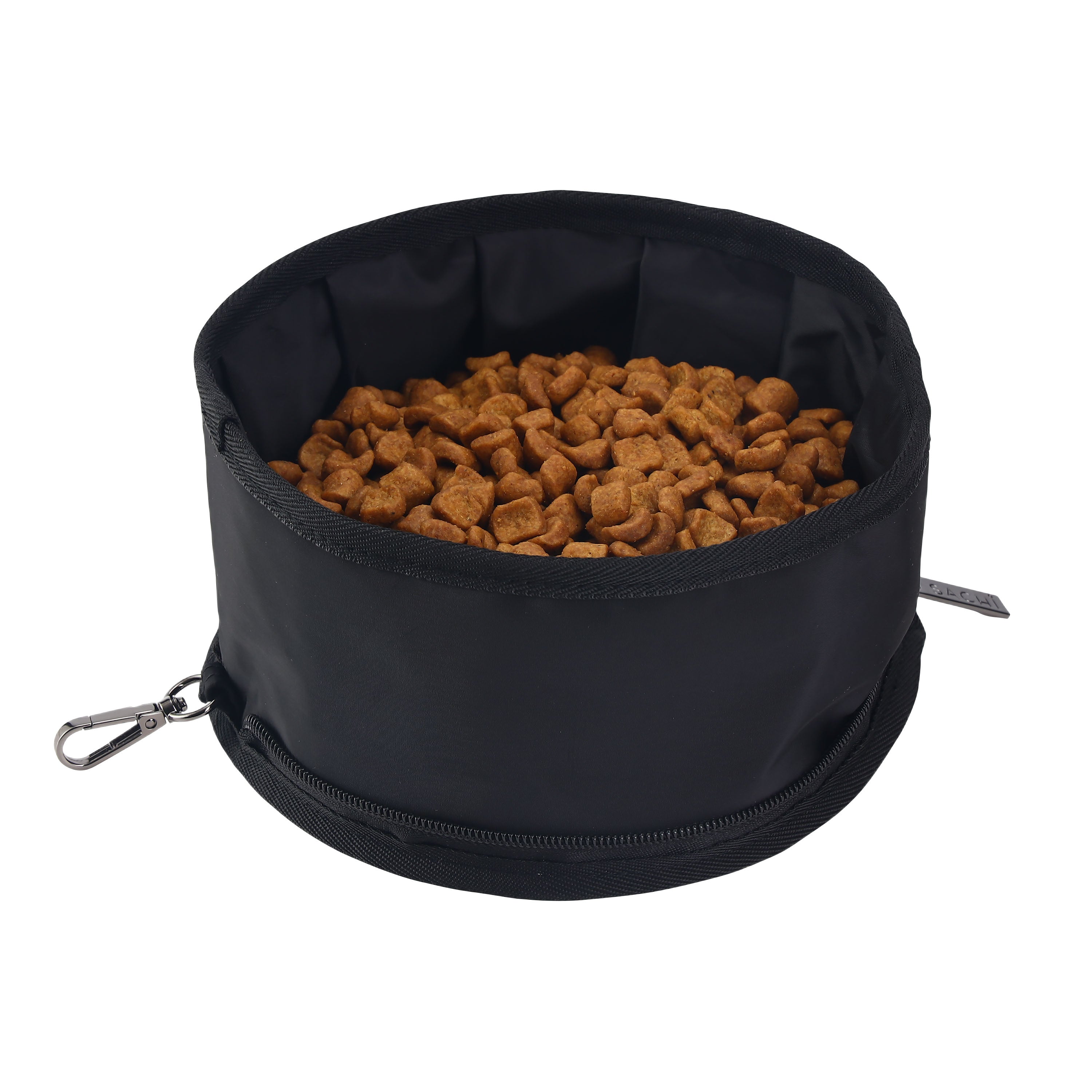 Sachi PupBowl Portable Folding Dog Bowl - Black