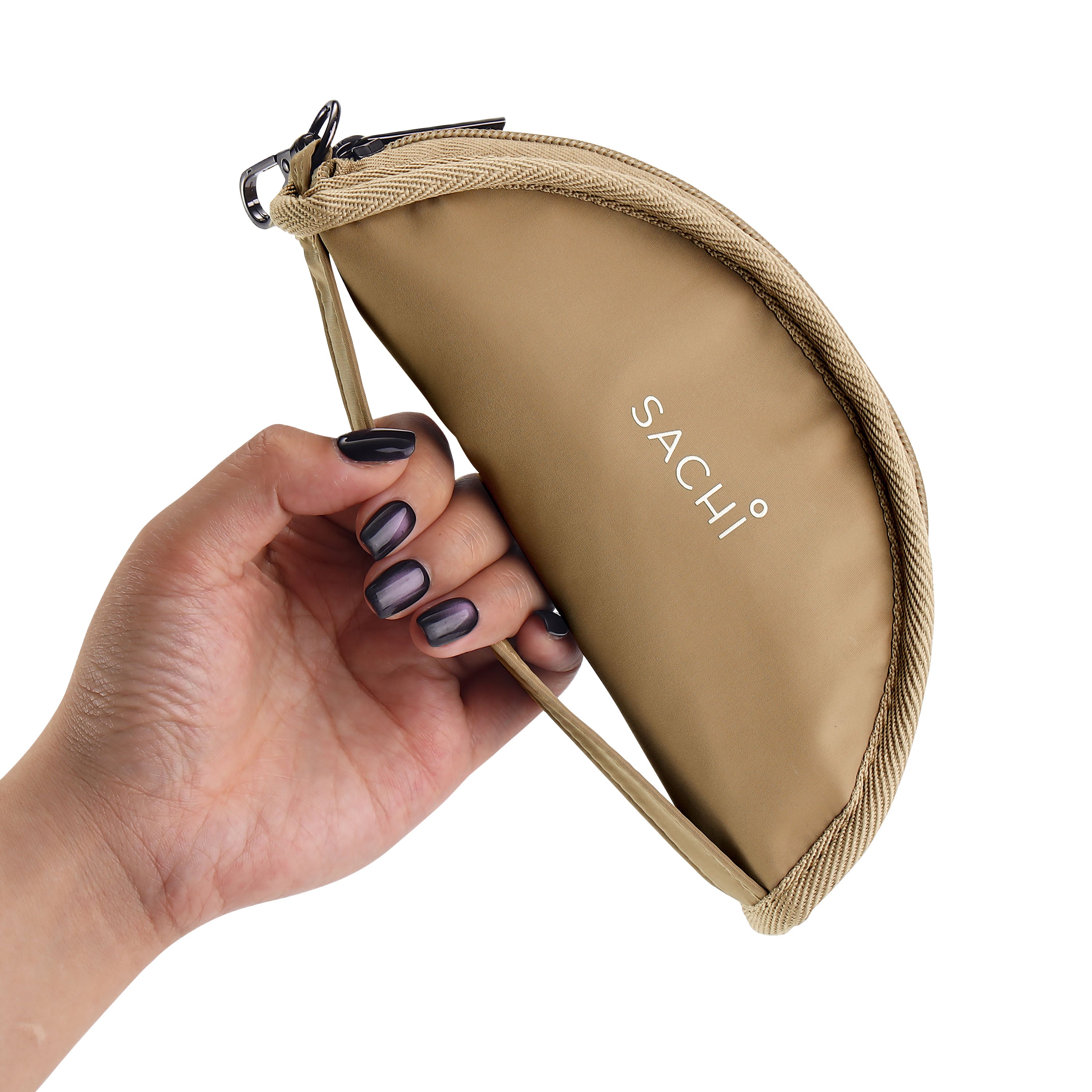 Sachi PupBowl Portable Folding Dog Bowl - Latte