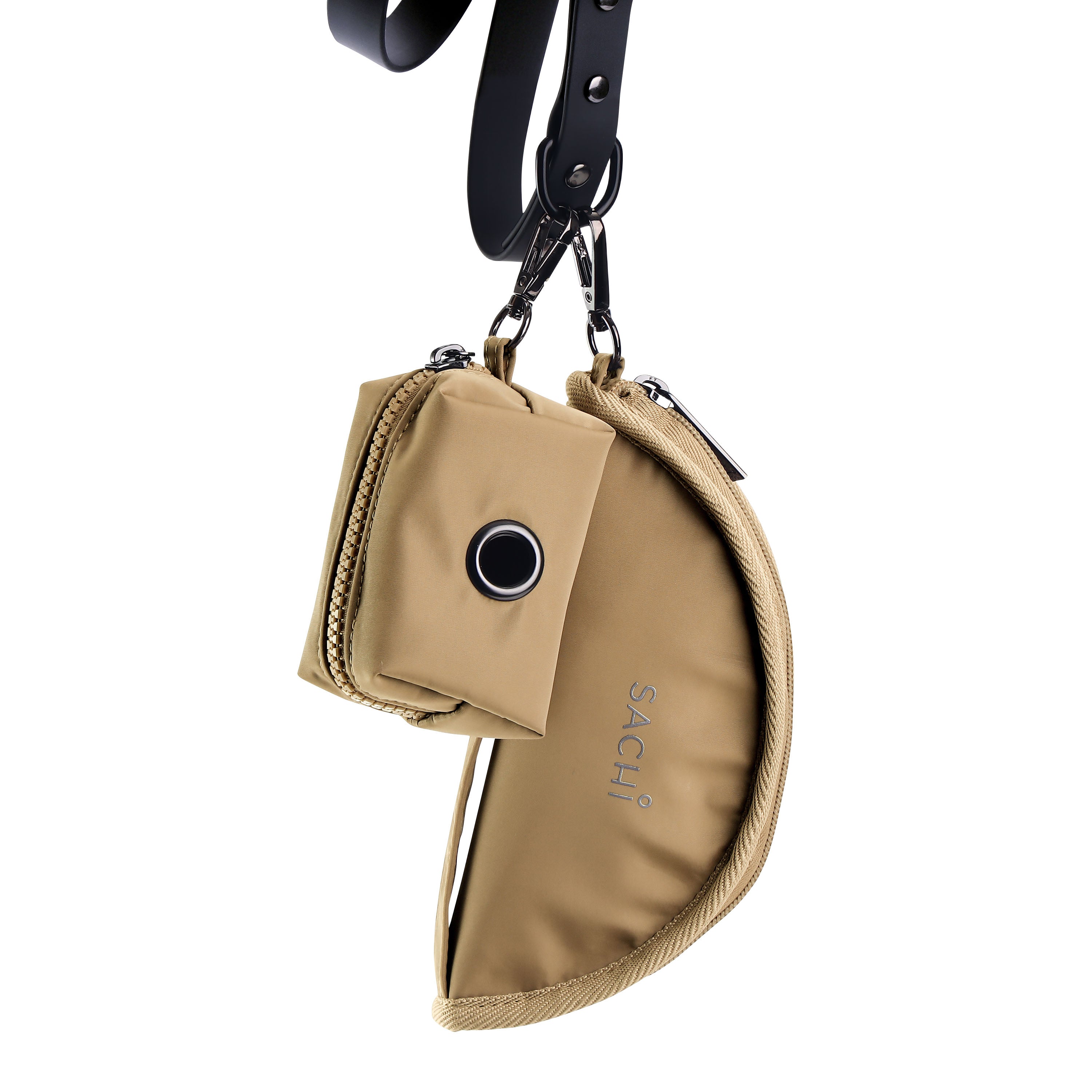 Sachi PupBowl Portable Folding Dog Bowl - Latte